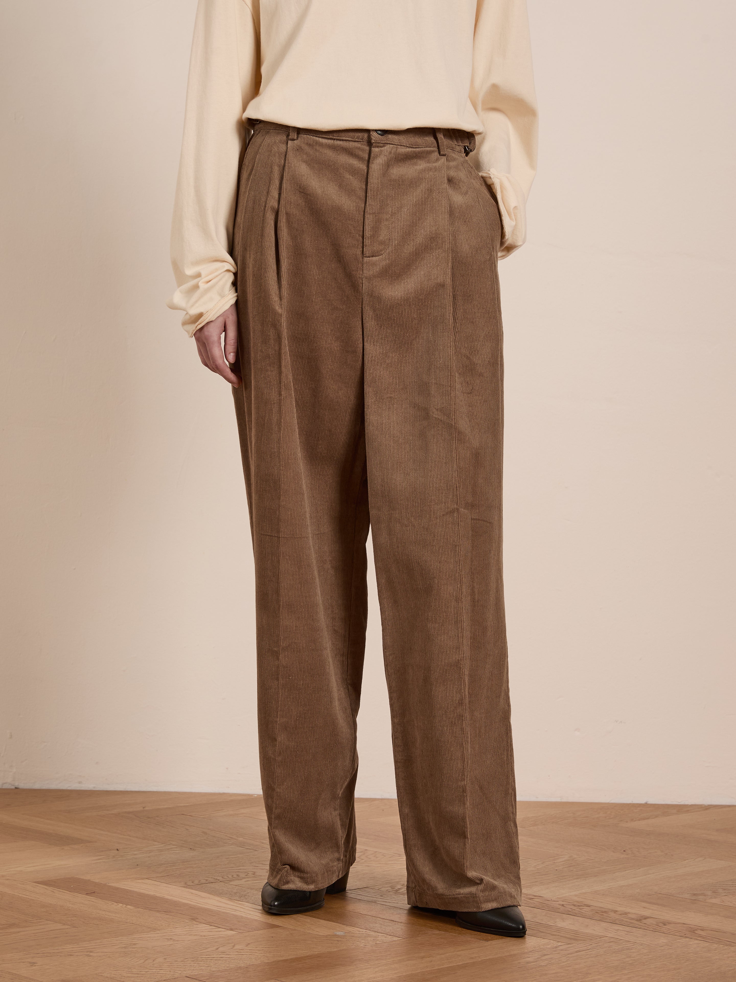 Corduroy Pleated Trousers | Modern Menswear by yycbvcnbmmnbm