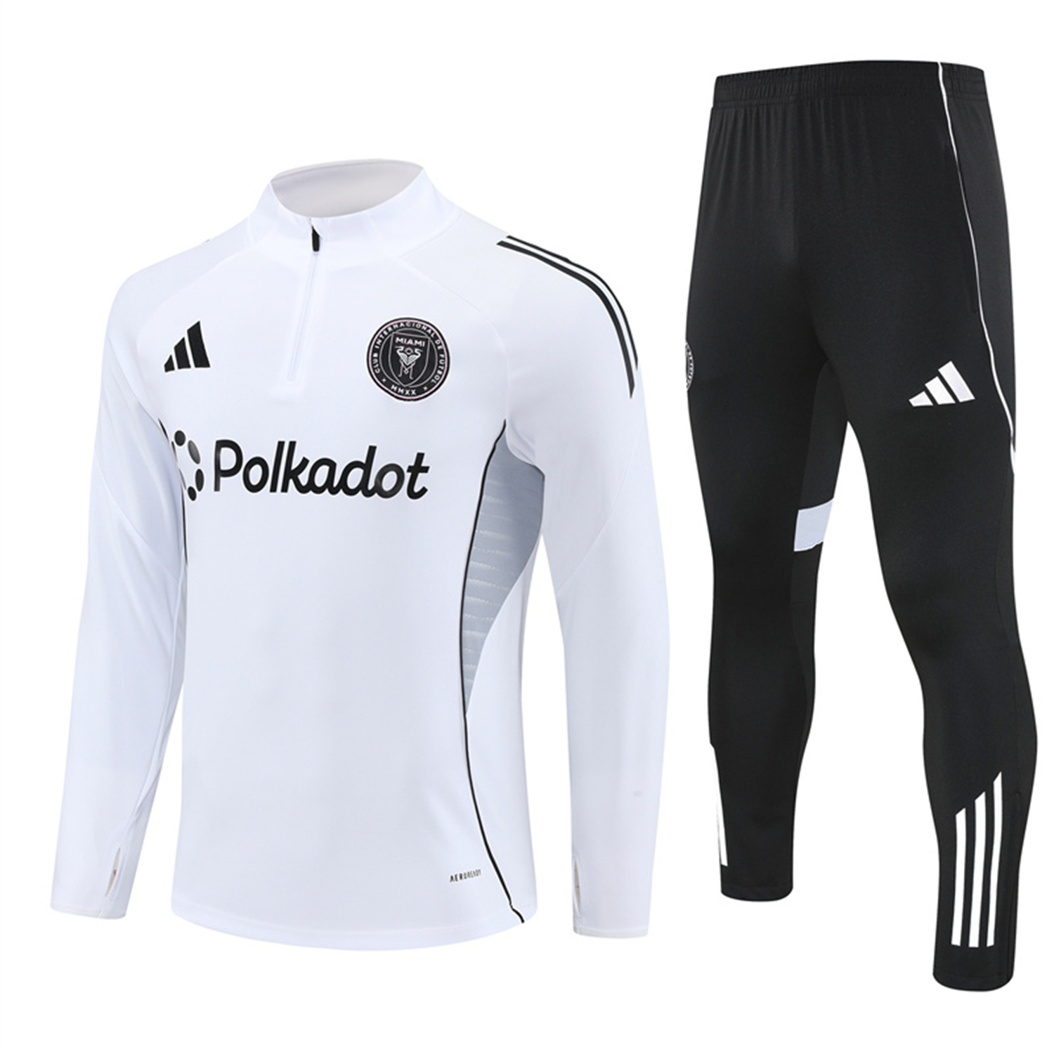 AlphaJersey-INT M.A.M 25-26 Kid Long Sleeves Training Set - White Top & Black Pants