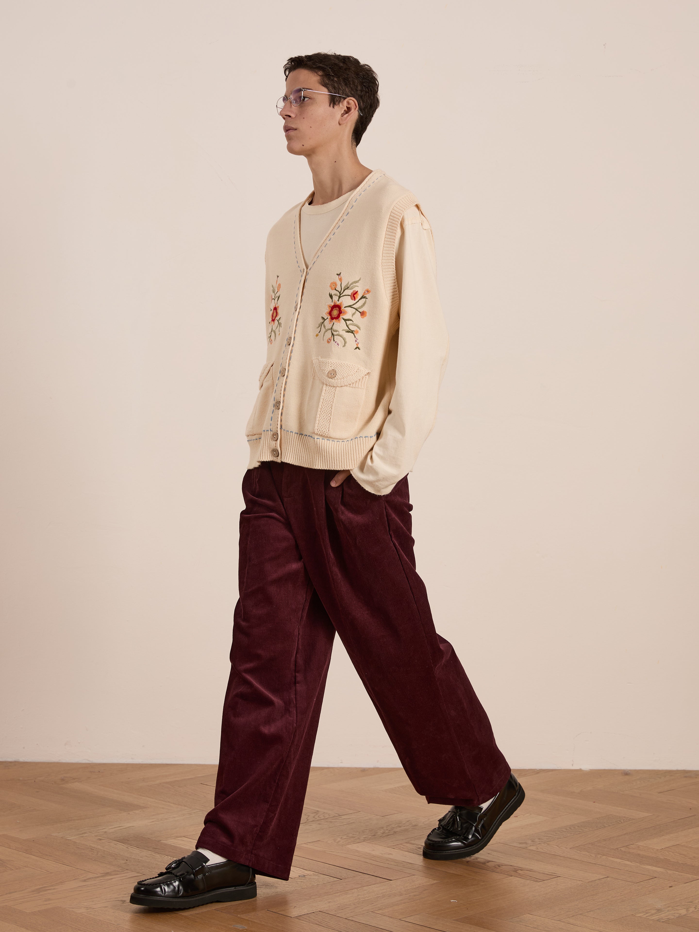 Floral Embroidered Knit Vest | Modern Menswear by yycbvcnbmmnbm