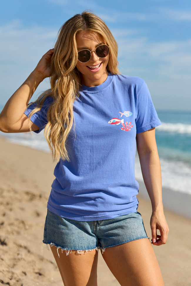 A Reel Catch Blue Graphic Tee | Elegant Women's Fashion by coolavocek