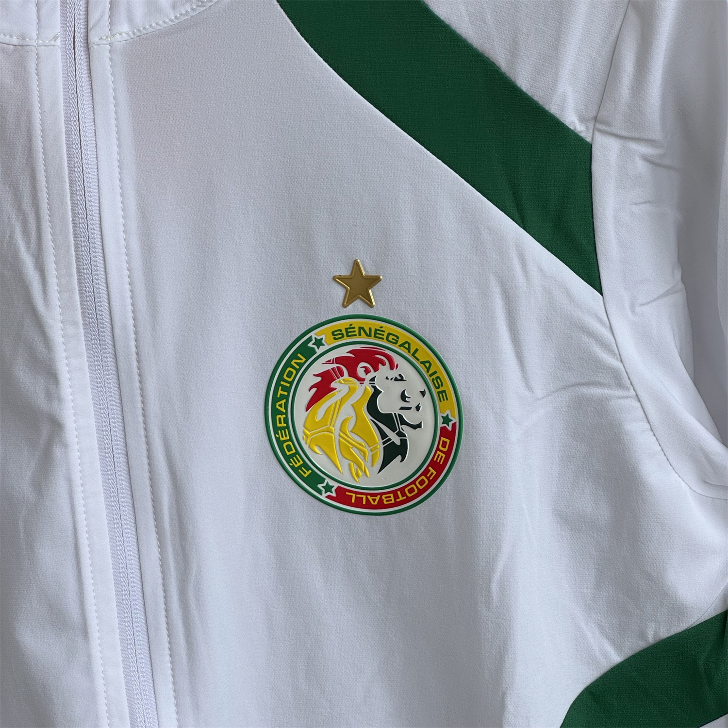 AlphaJersey-Senegal 2026 Windbreaker Training Set - White Top and Green Pants