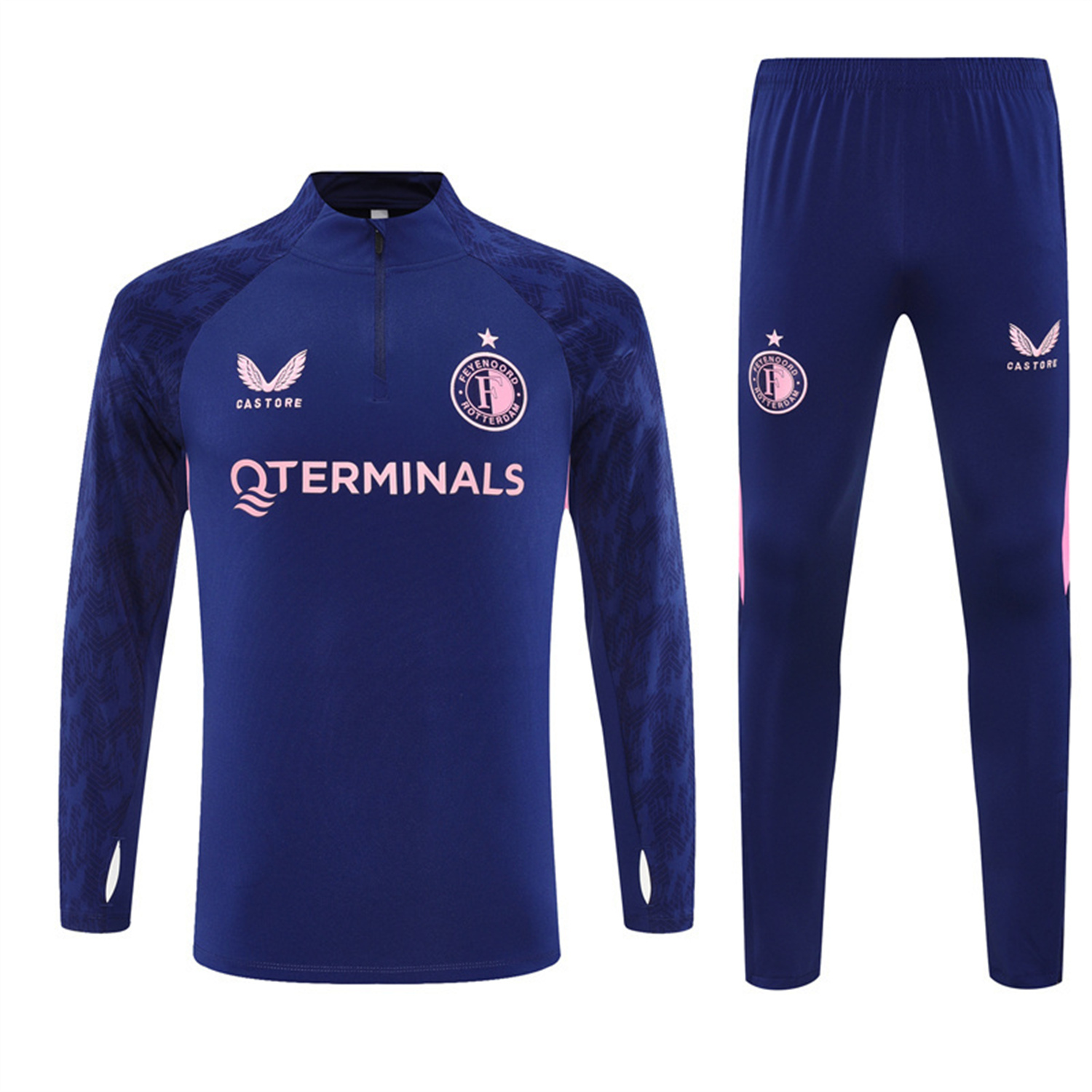 AlphaJersey-Feyenoord 25-26 Long Sleeve Training Set - Royal Blue Top & Royal Blue Pants