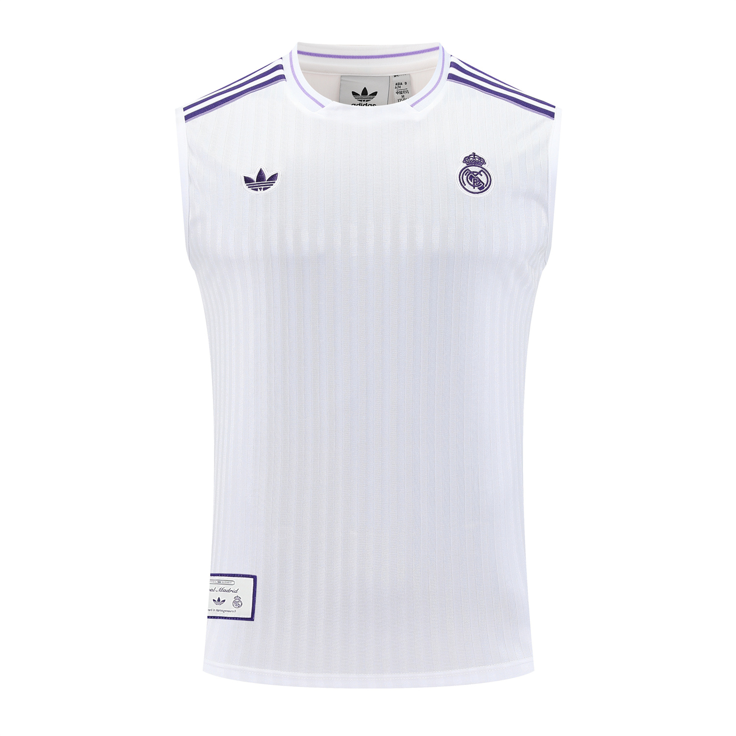 AlphaJersey-Real Madrid 25-26 Vest Training Set - Pure White Vest & Purple Shorts