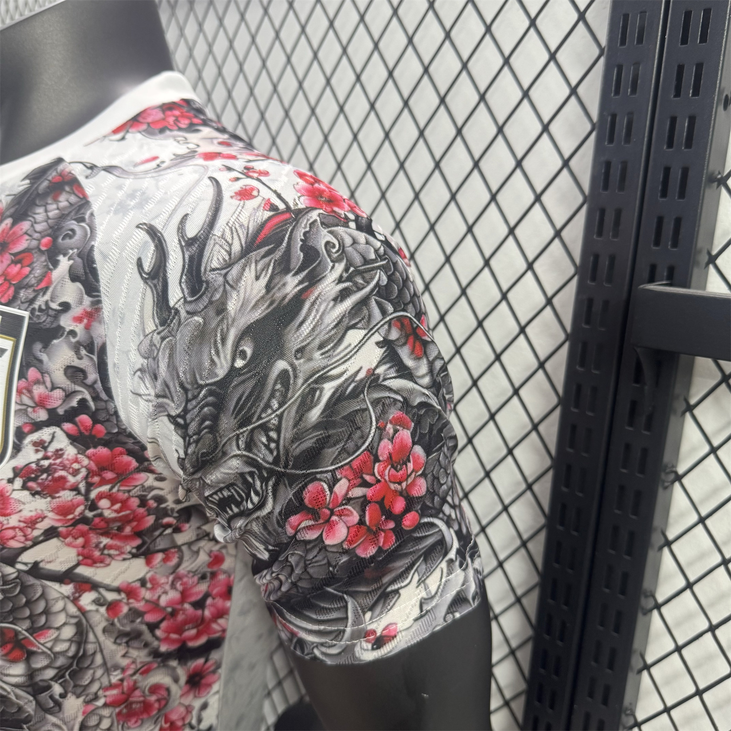 AlphaJersey-Japan 25-26 Black Dragon And Flowers White Special Jersey - Player Version