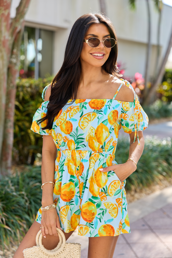 Easy Peasy Citrus Print Romper SALE | Elegant Women's Fashion by coolavocek
