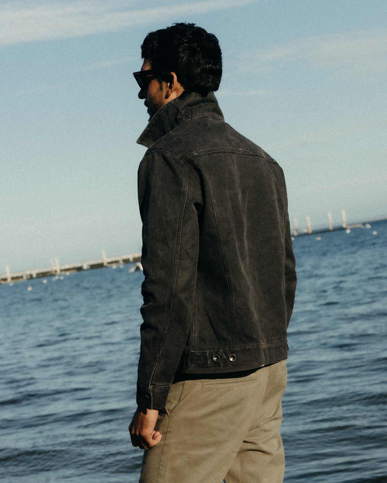 The Ryder Jacket in Coal Chipped Canvas | Modern Menswear by yycbvcnbmmnbm