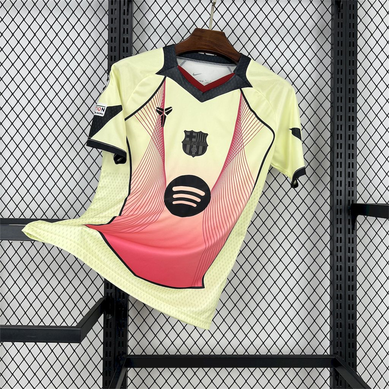 AlphaJersey-Barcelona 25-26 T90 Red Lines Yellow Special Jersey - Fans Version