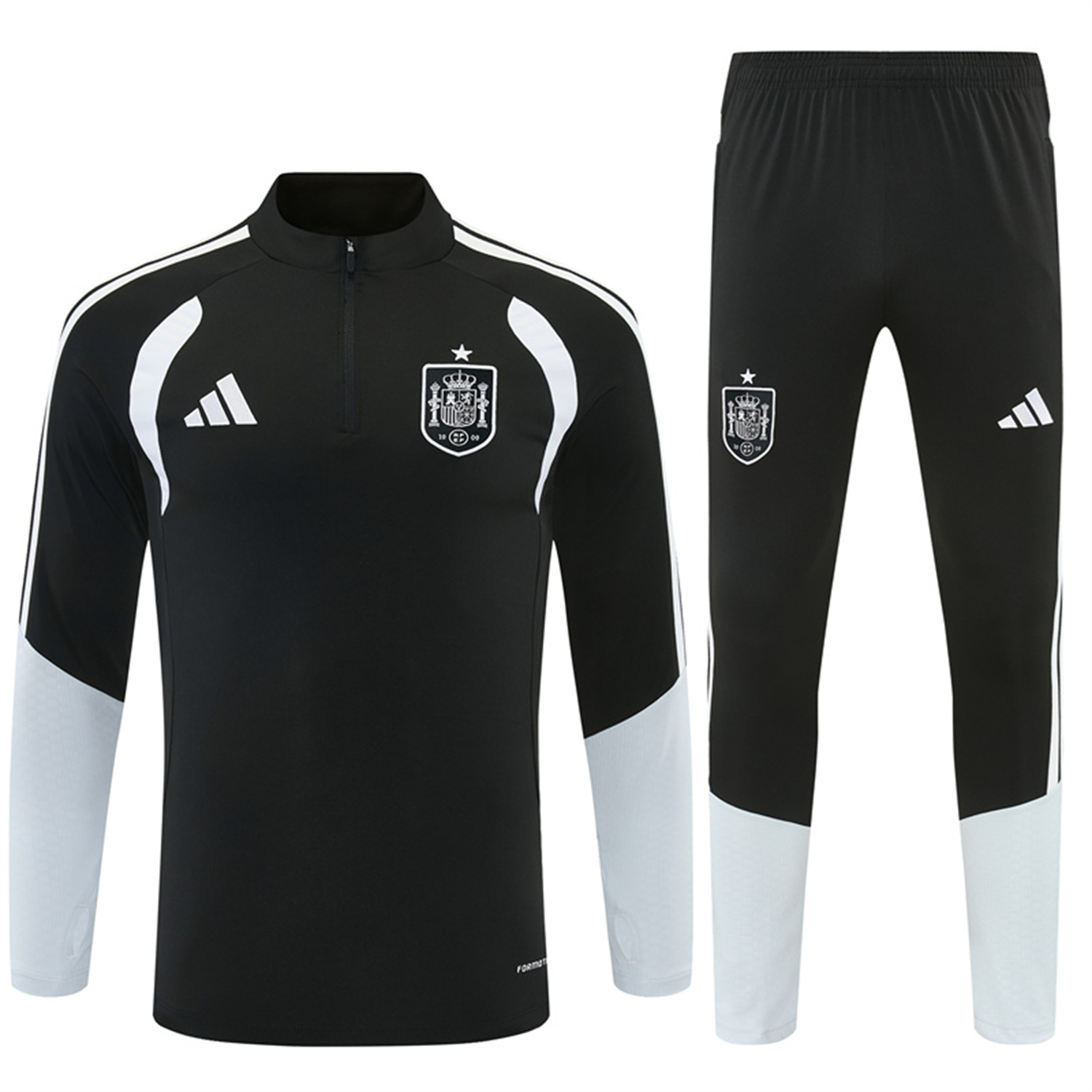 AlphaJersey-Spain 2026 Long Sleeve Training Set - Black Top & Black Pants