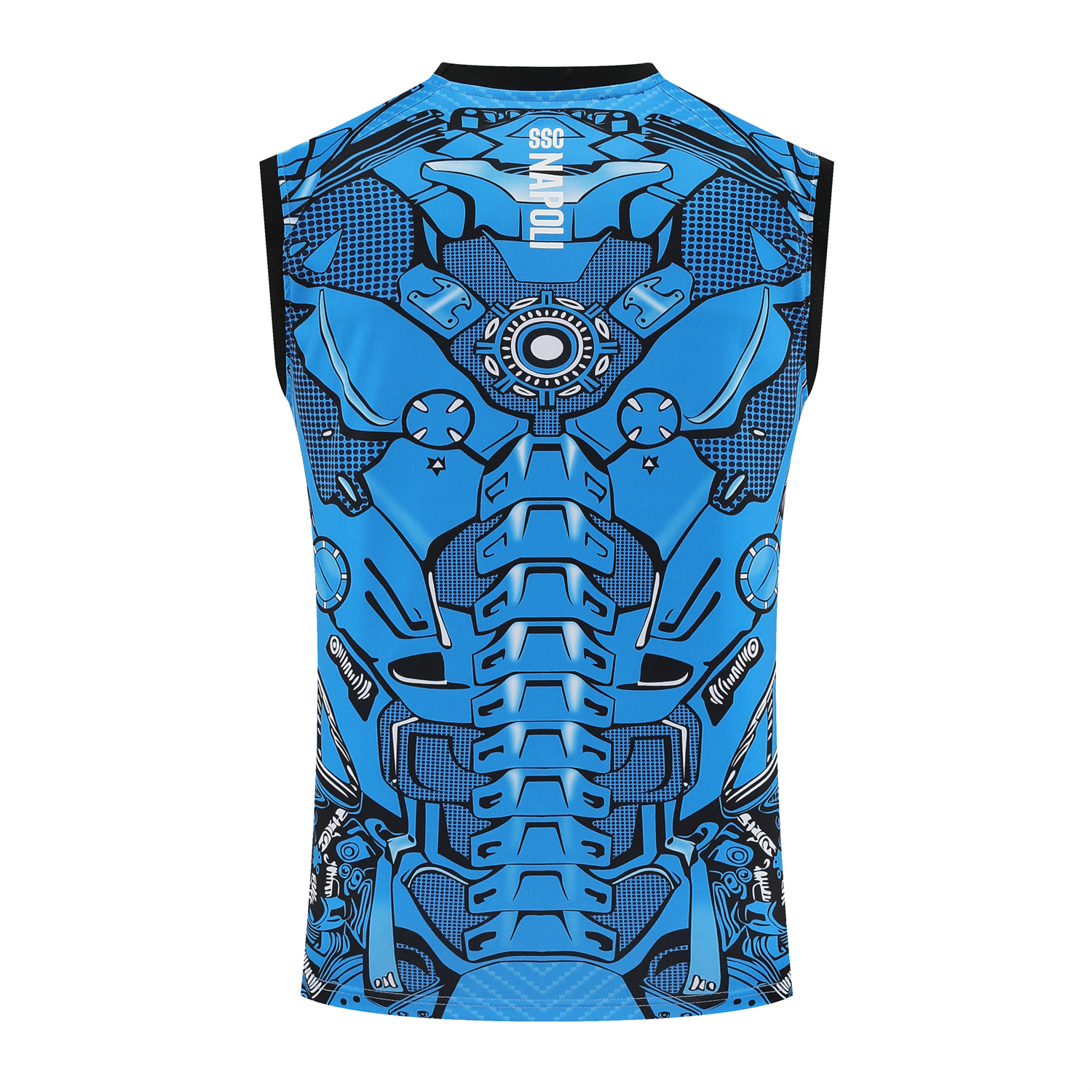 AlphaJersey-Napoli 25-26 Vest Training Set - Blue Mecha Vest & Black Shorts