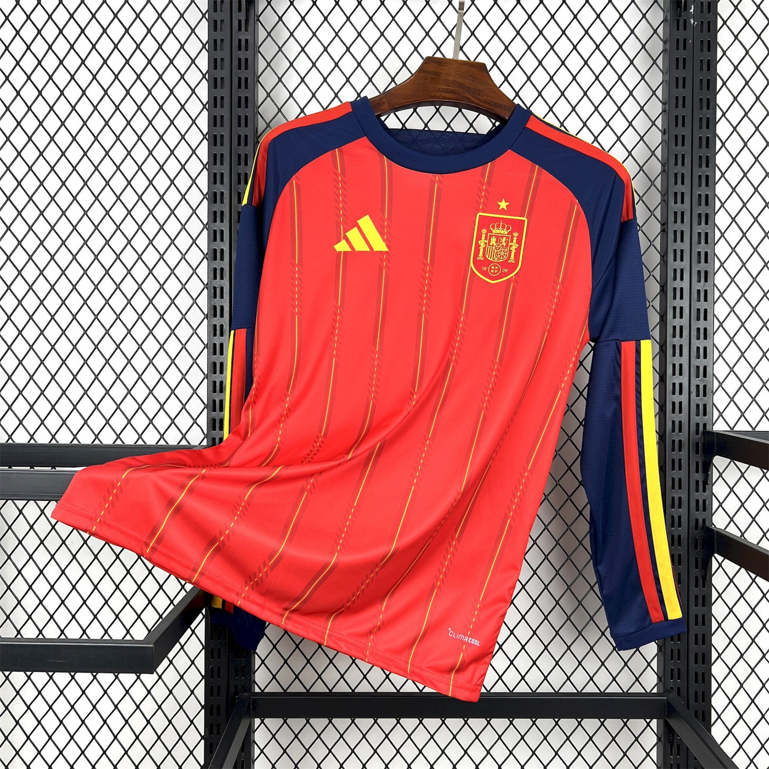 AlphaJersey-Spain 2026 Home Red Long Sleeves Jersey - Fans Version