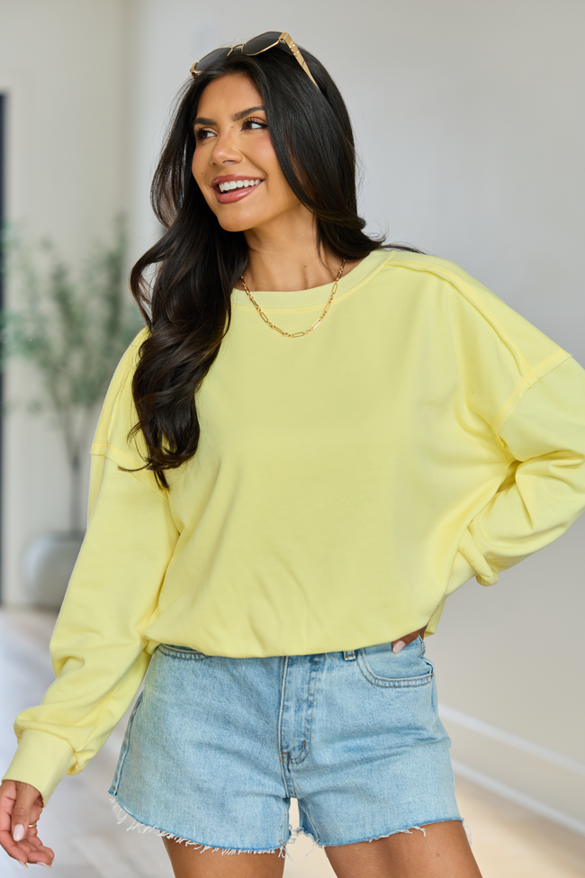 Prestyn Yellow Bubble Long Sleeve Top | Elegant Women's Fashion by coolavocek