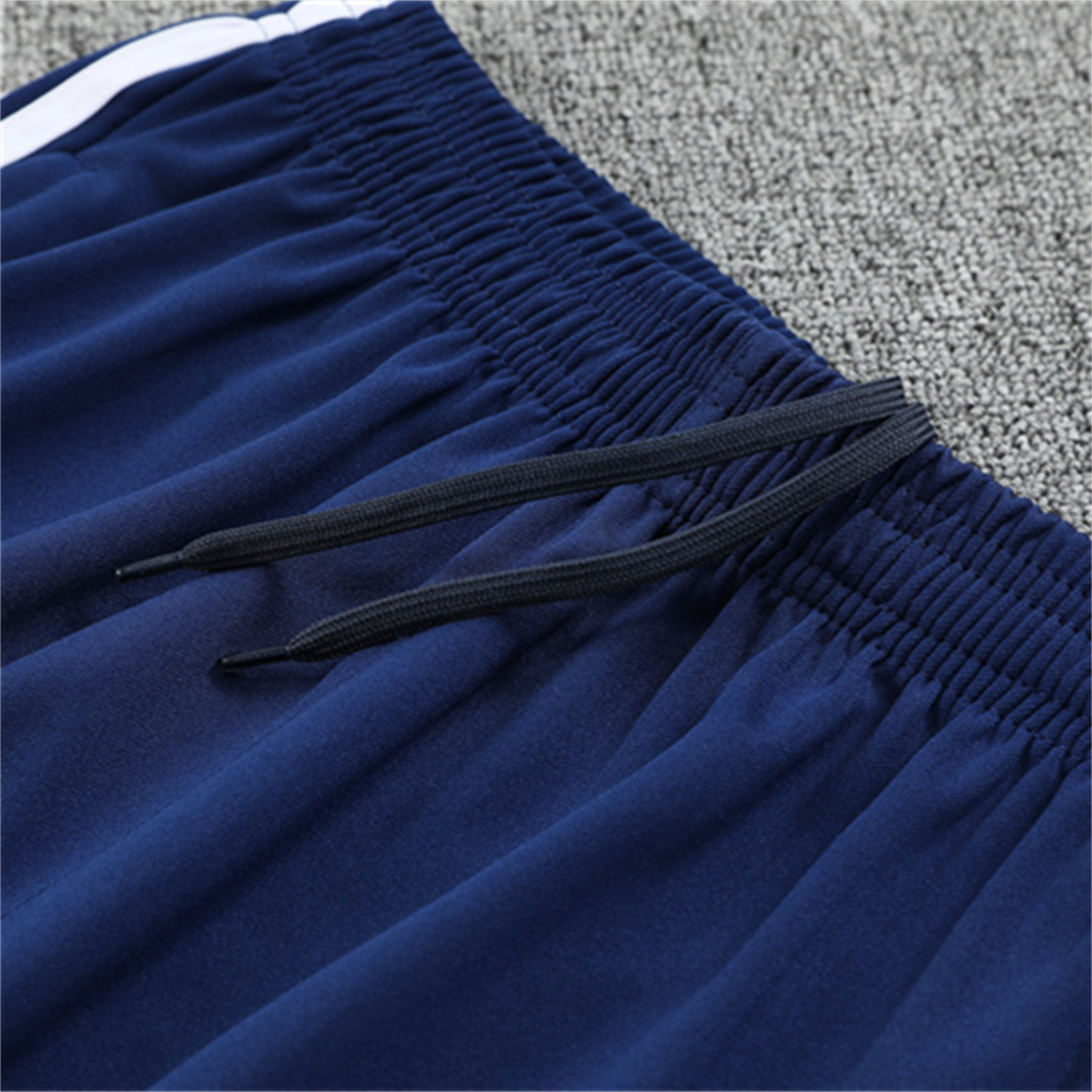 AlphaJersey-Real Madrid 25-26 Kids Long Sleeves Training Set - Green Line White Top and Blue Pants