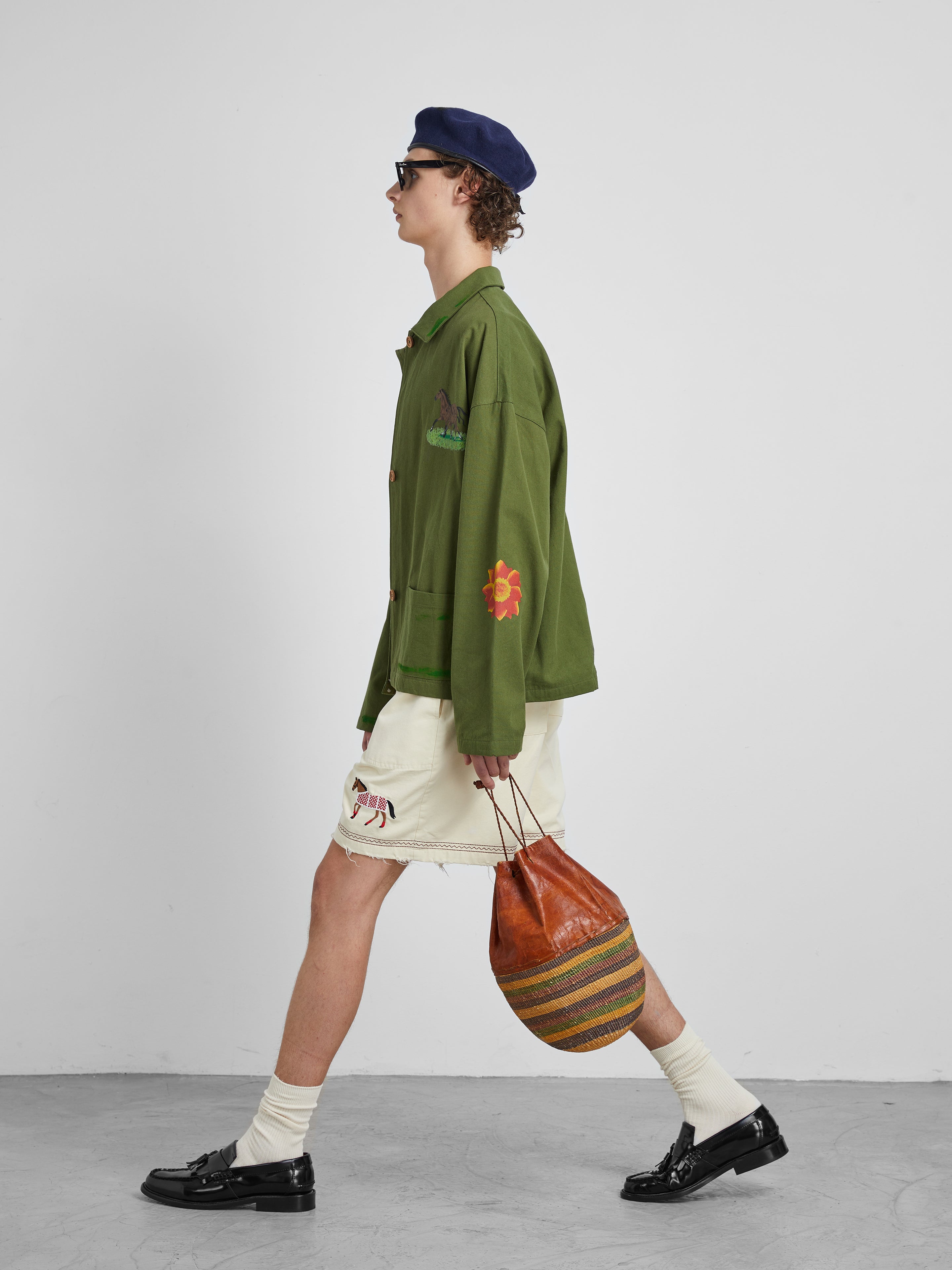 Embroidered Horse Shorts | Modern Menswear by yycbvcnbmmnbm