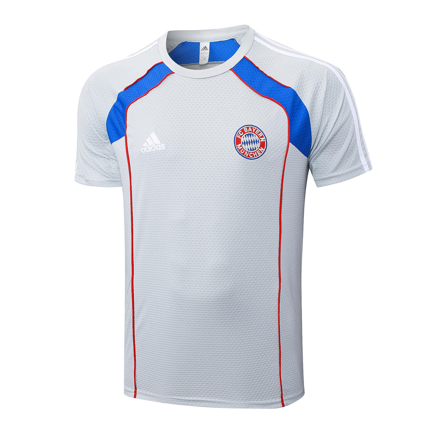 AlphaJersey-Bayern Munich 25-26 Short-Sleeve Training Set - Grey Throwback Top & Shorts