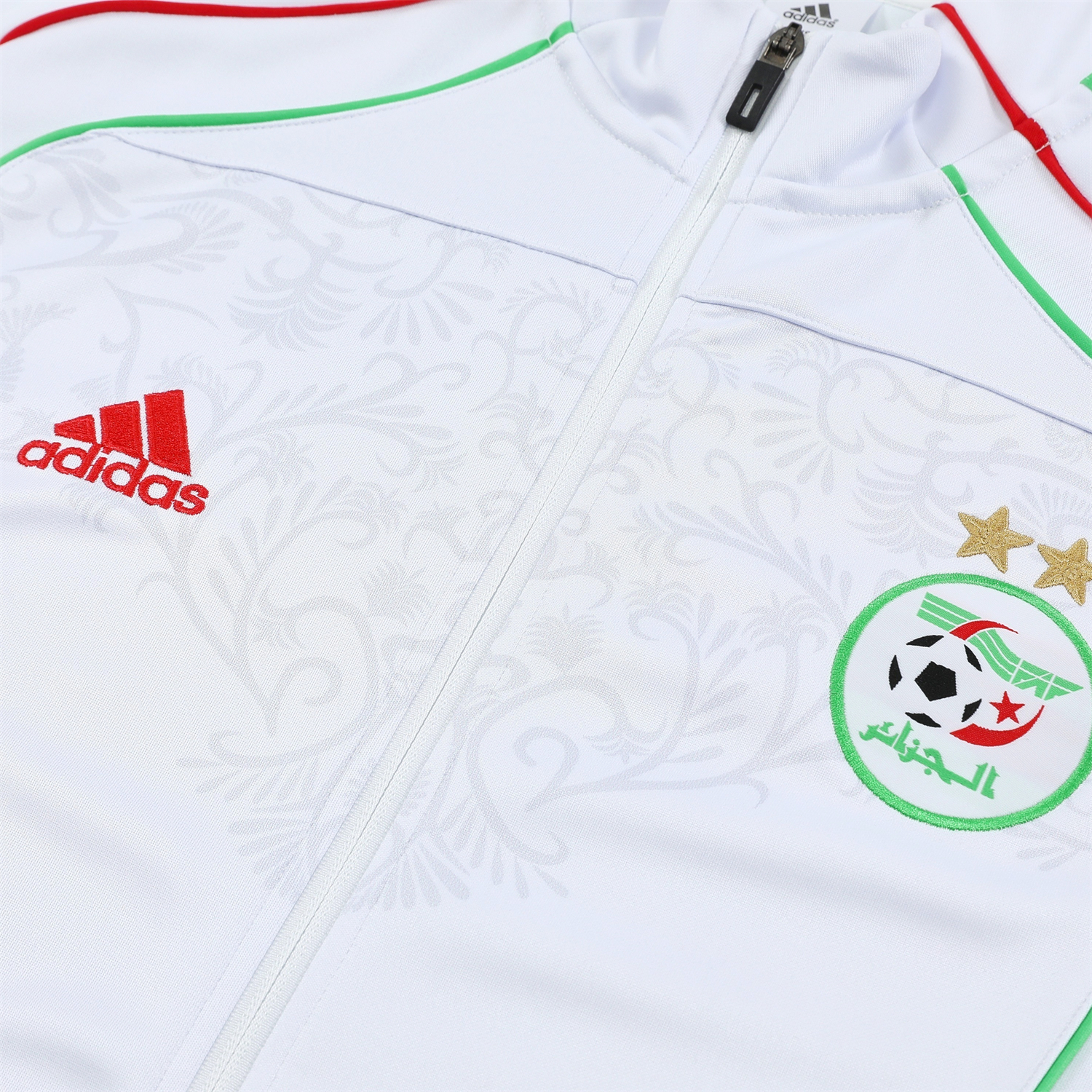 AlphaJersey-Algeria 2026 Long Sleeve Training Set - White Top and Black Pants