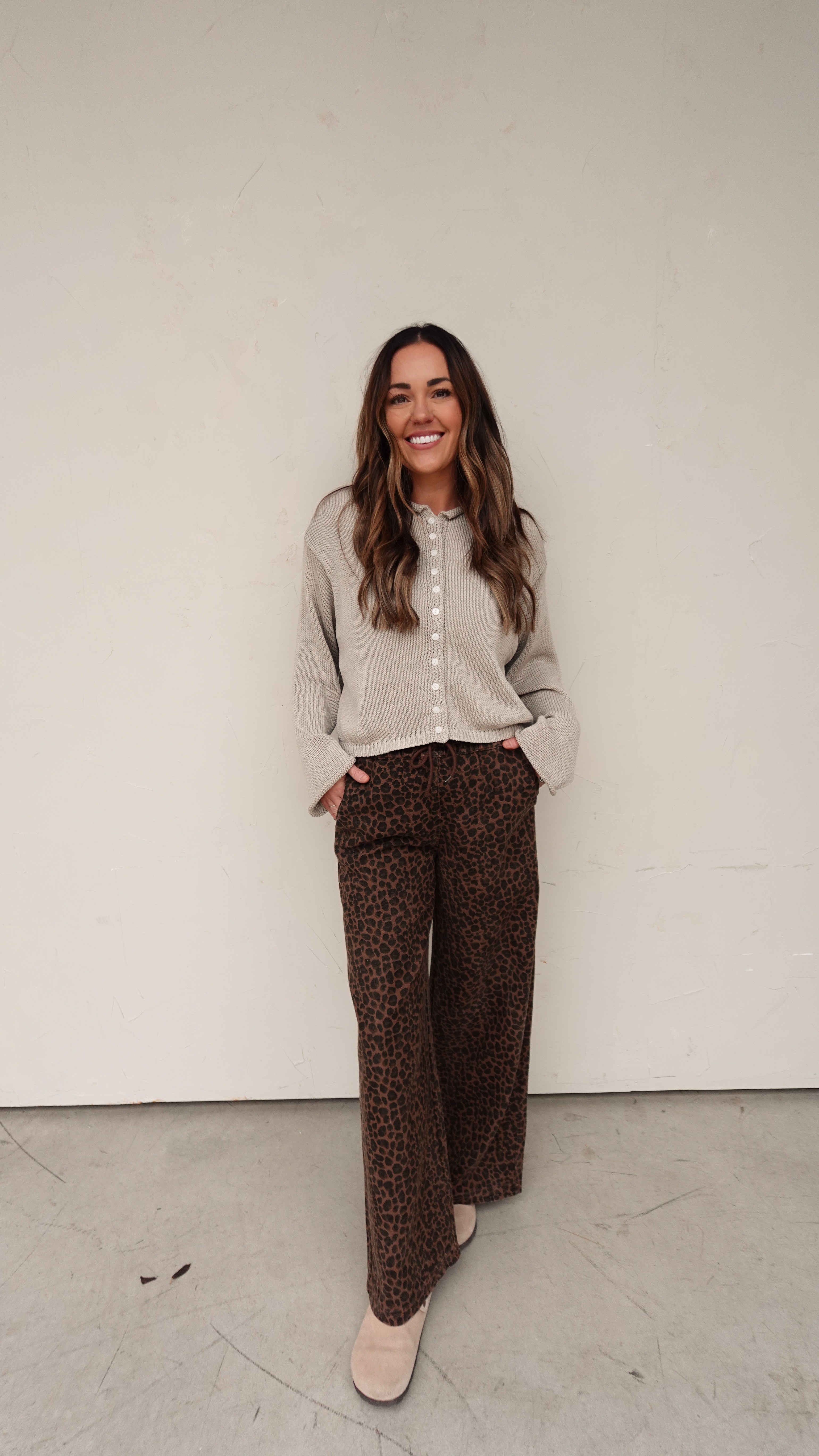 Lightweight Button-Front Cardigan - Stone | Elegant Women's Fashion by coolavocek