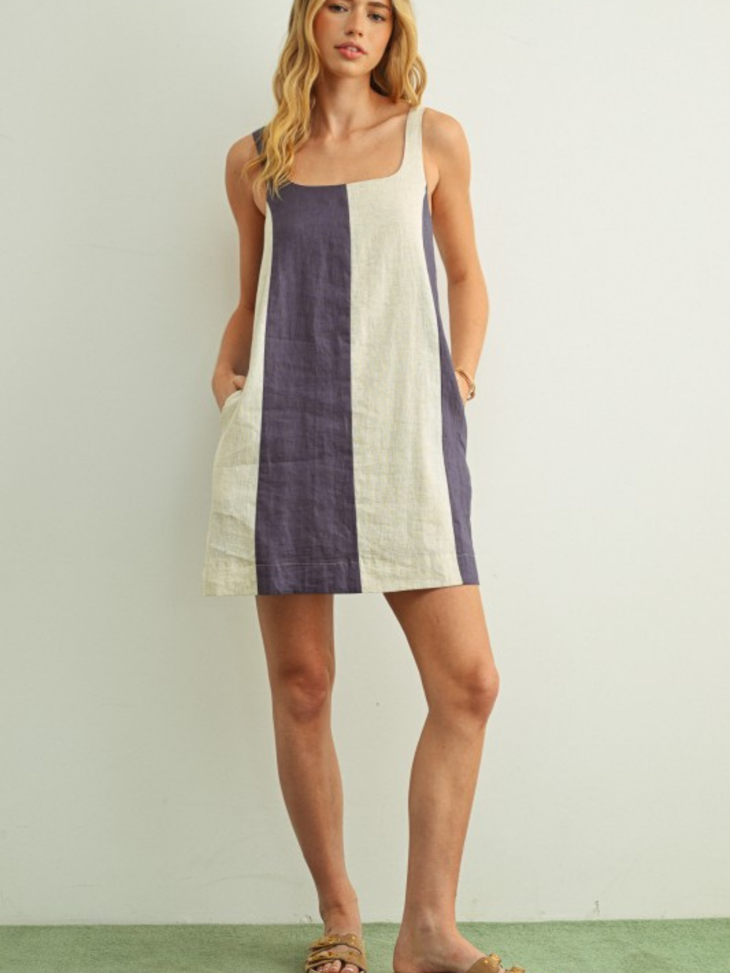 Striped Linen Dress | Elegant Women's Fashion by coolavocek