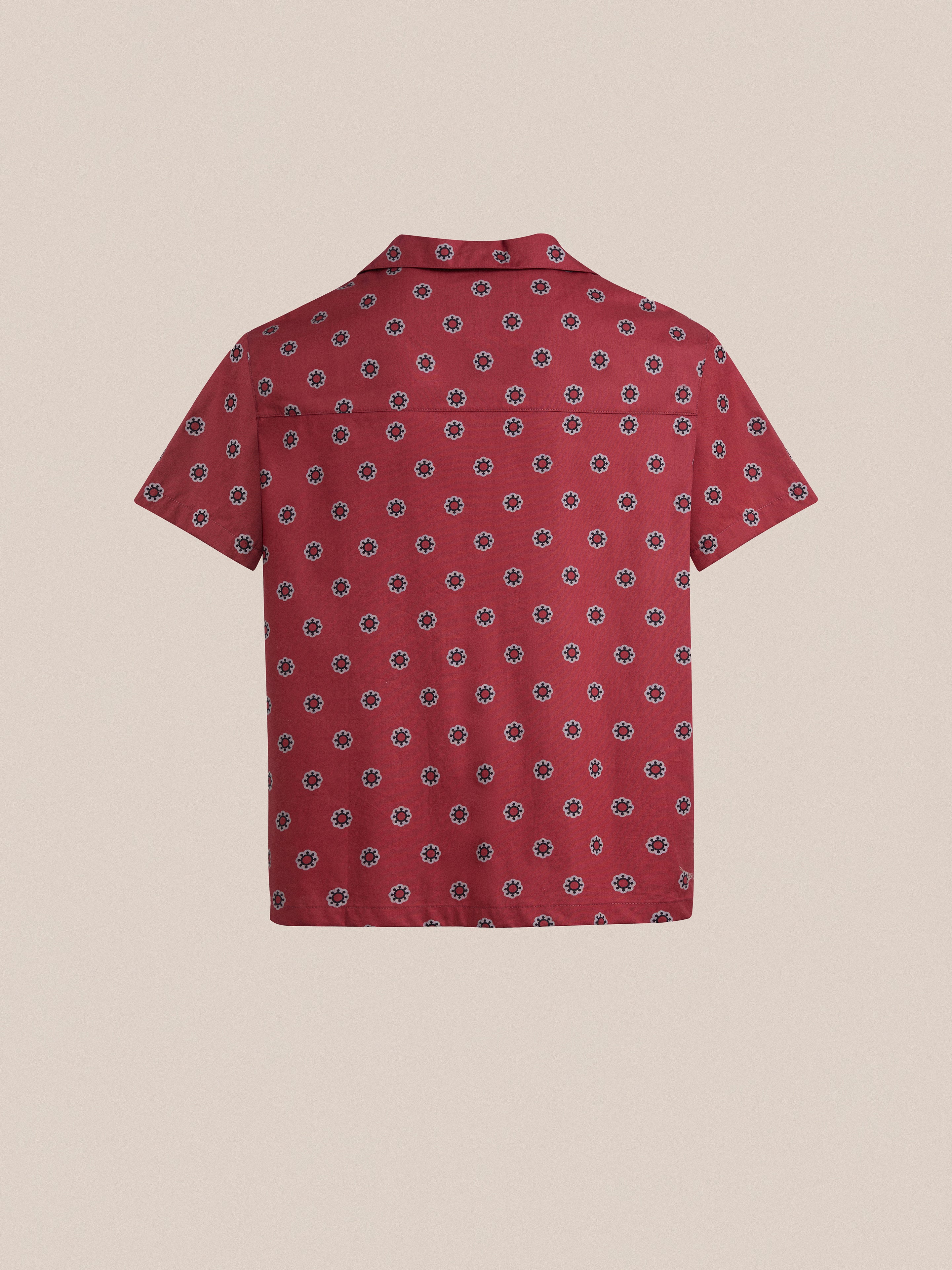 Red Motif SS Camp Shirt | Modern Menswear by yycbvcnbmmnbm
