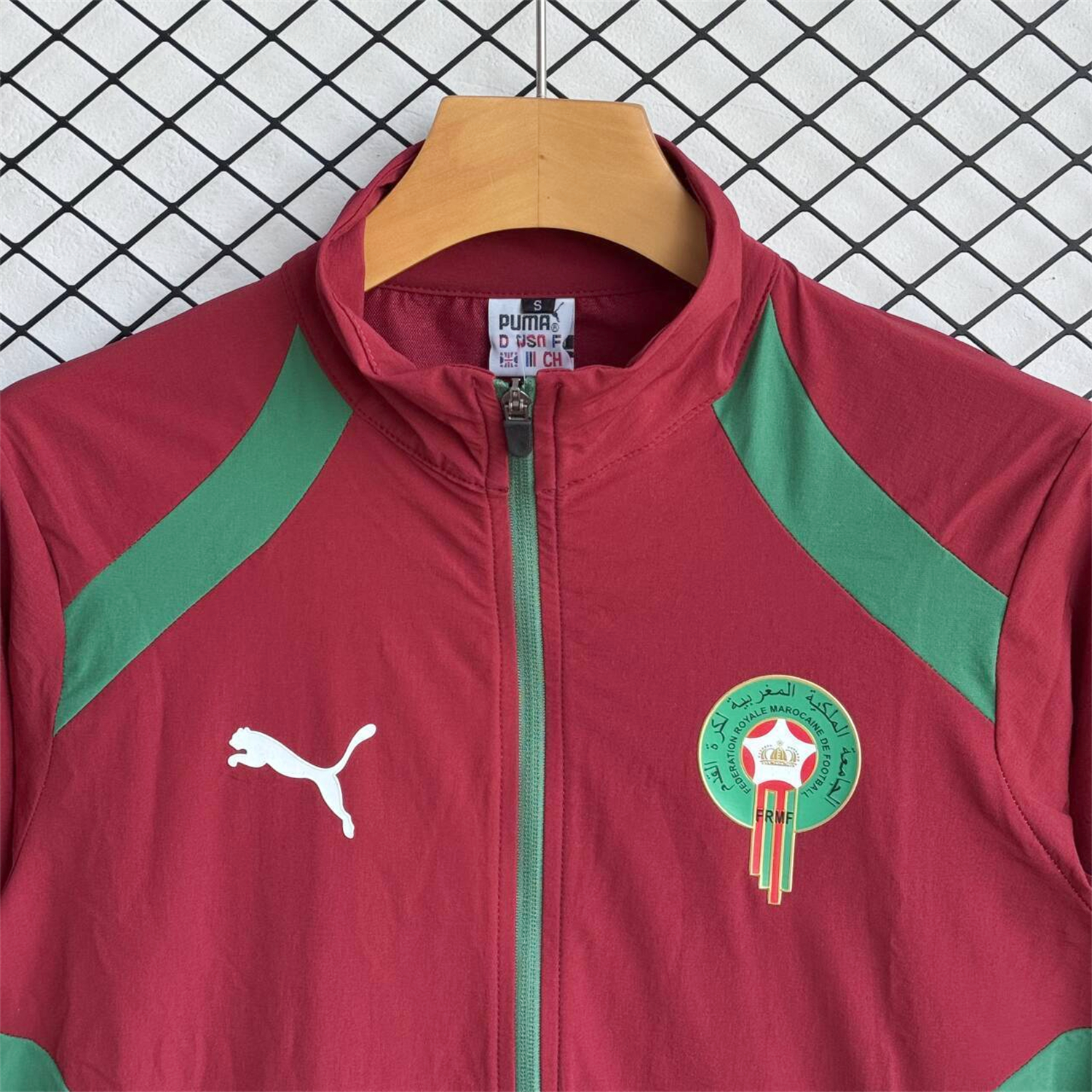 AlphaJersey-Morocco 2026 Windbreaker Training Set - Red With Green Top and Pants