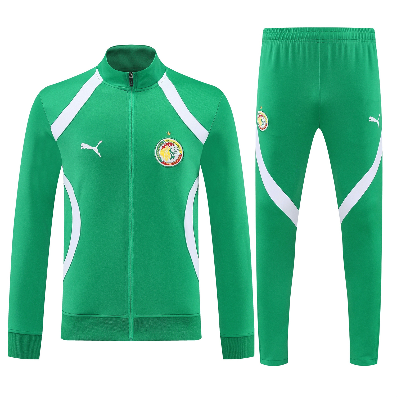 AlphaJersey-Senegal 2026 Jacket Training Tracksuit - Green Jackets & Green Pants