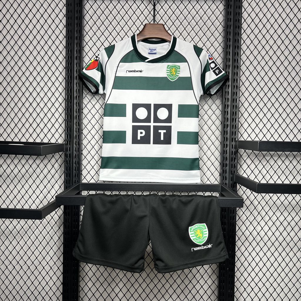 AlphaJersey-Retro Sporting CP 2001-03 Home Stadium Kids Kit