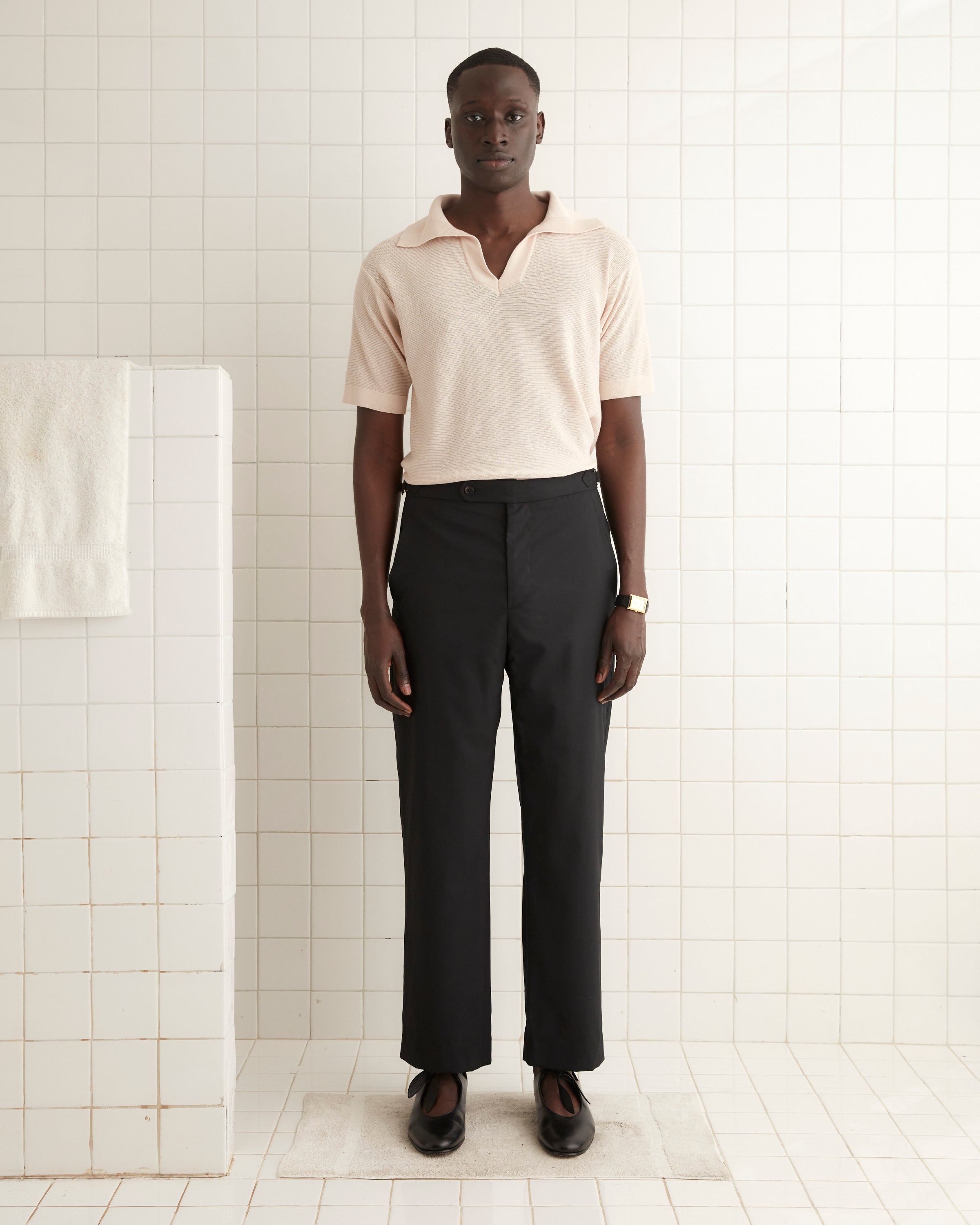 Tropical Wool Side-Buckle Trousers - Black | Modern Menswear by yycbvcnbmmnbm