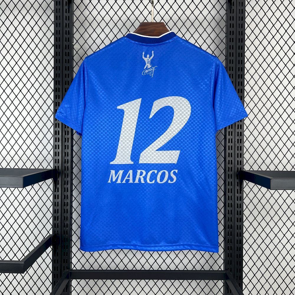 AlphaJersey-Retro Palmeiras 1999-00 Marcos 12 Goalkeeper Blue Jersey