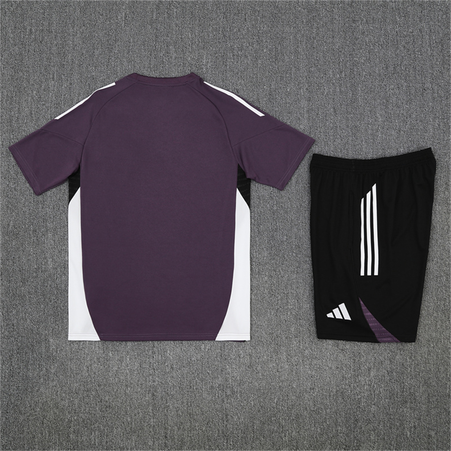 AlphaJersey-Manchester United 25-26 Kids Short-Sleeve Training Set - Purple Top & Black shorts