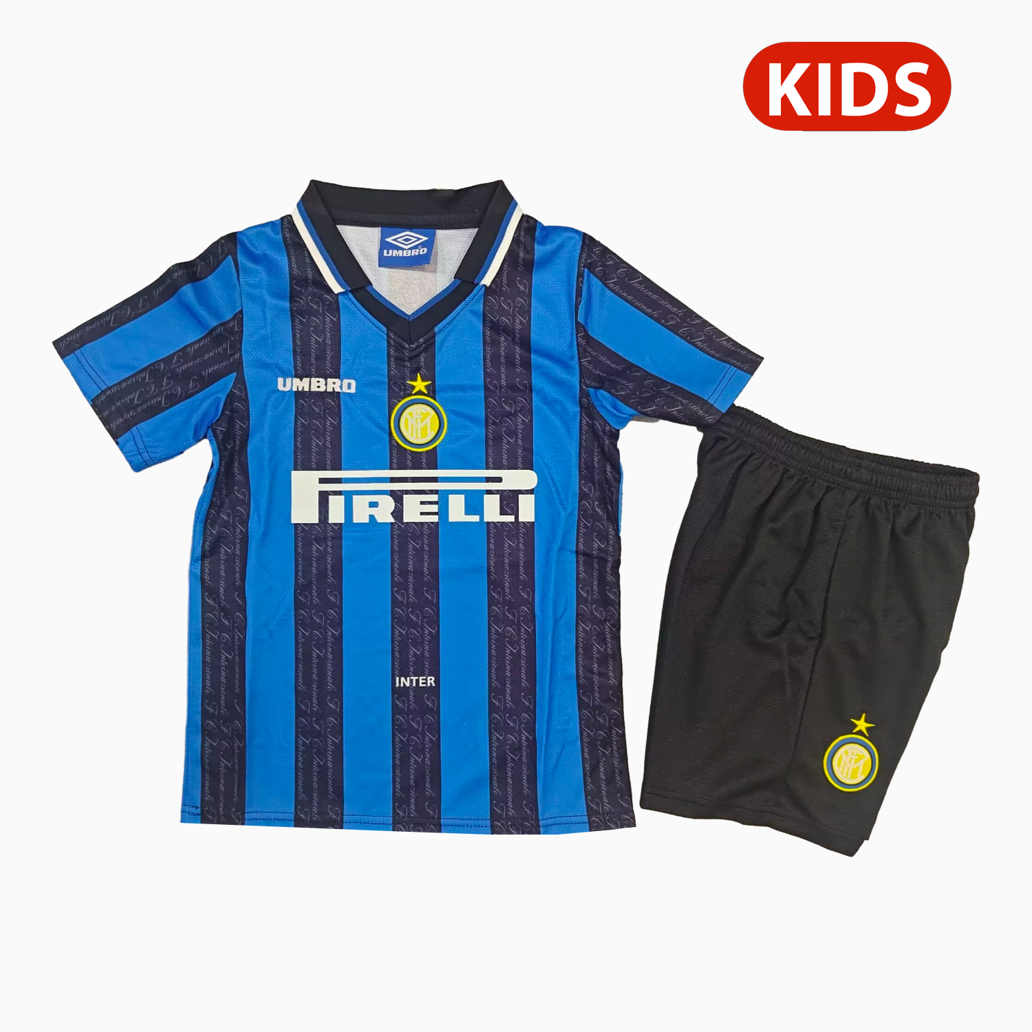 AlphaJersey-Retro Inter Milan 1997-98 Home Kids Kit