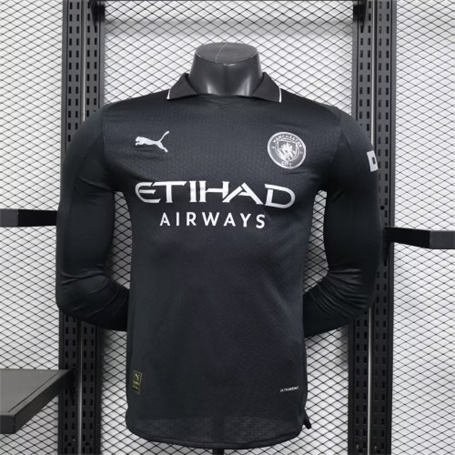 AlphaJersey-Manchester City 25-26 Away Black Long Sleeves Jersey - Player Version