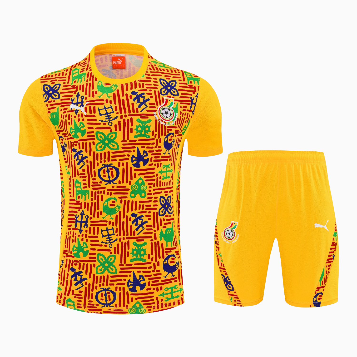 AlphaJersey-Ghana 2026 Short-Sleeve Training Set - Yellow Top and Shorts