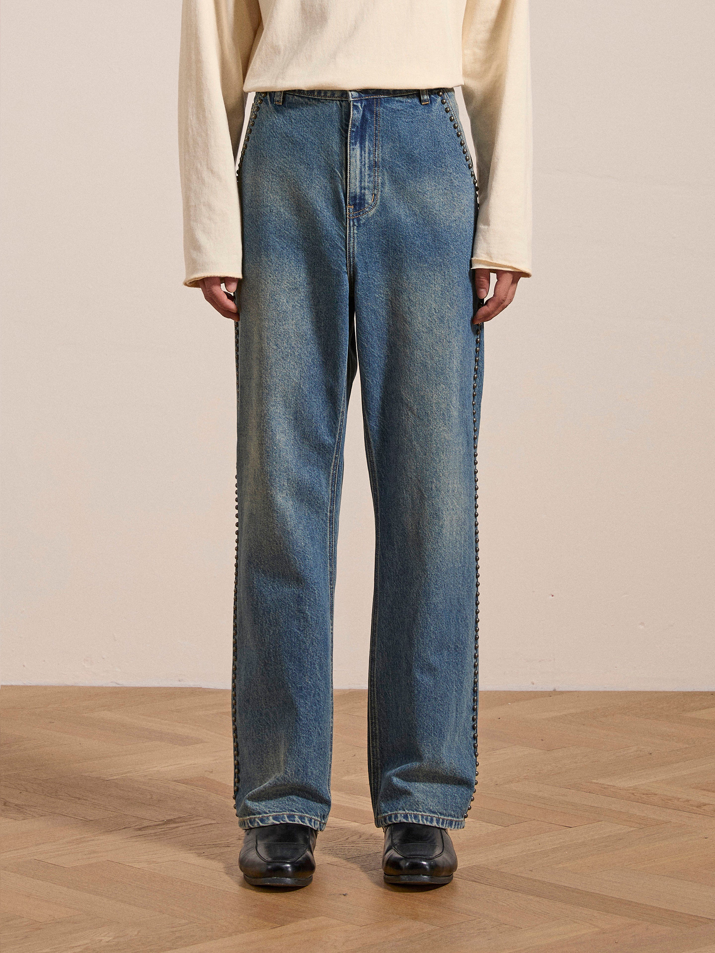 Azar Studded Jeans | Modern Menswear by yycbvcnbmmnbm