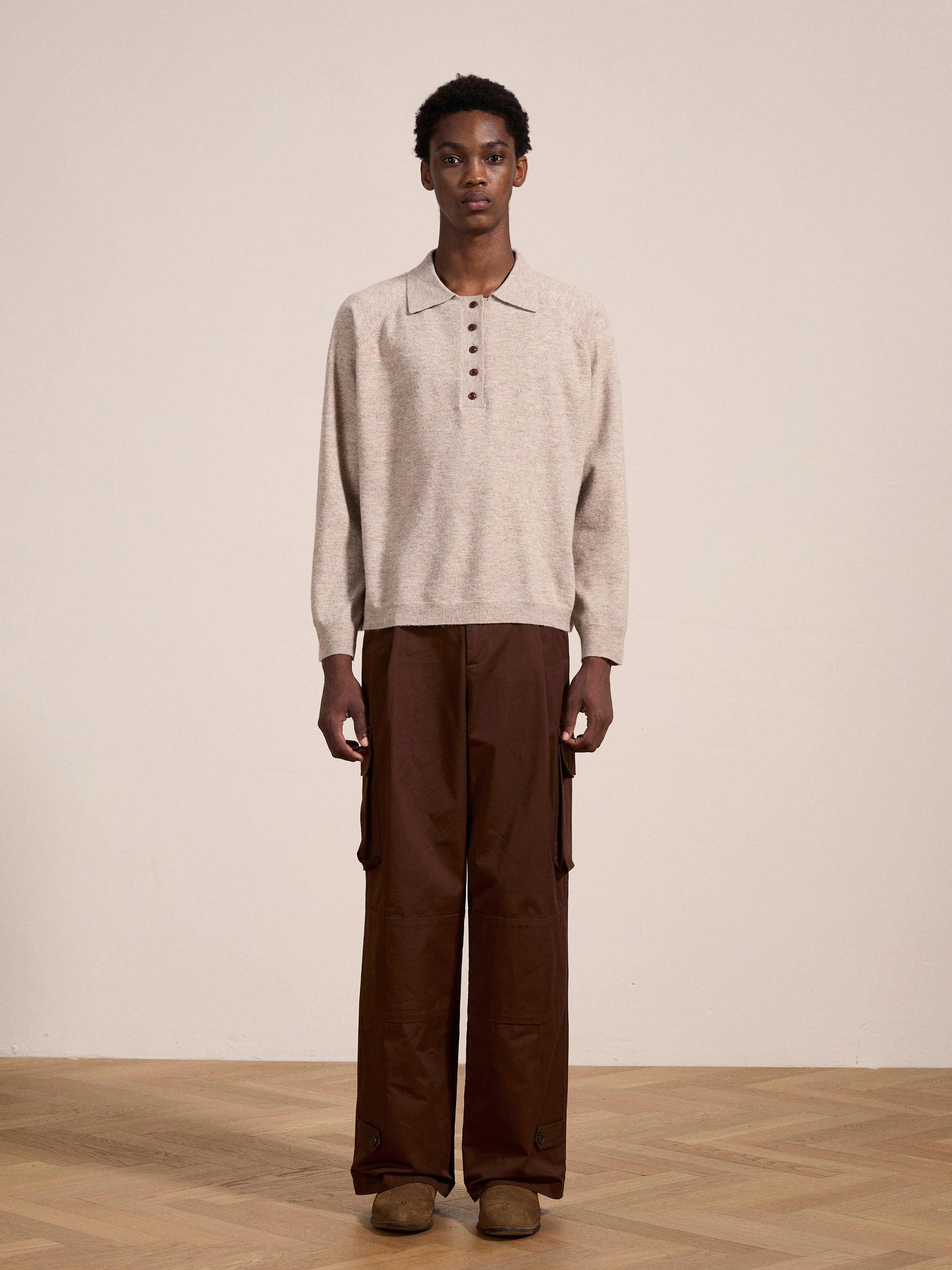 Hay Collared Knit Henley | Modern Menswear by yycbvcnbmmnbm
