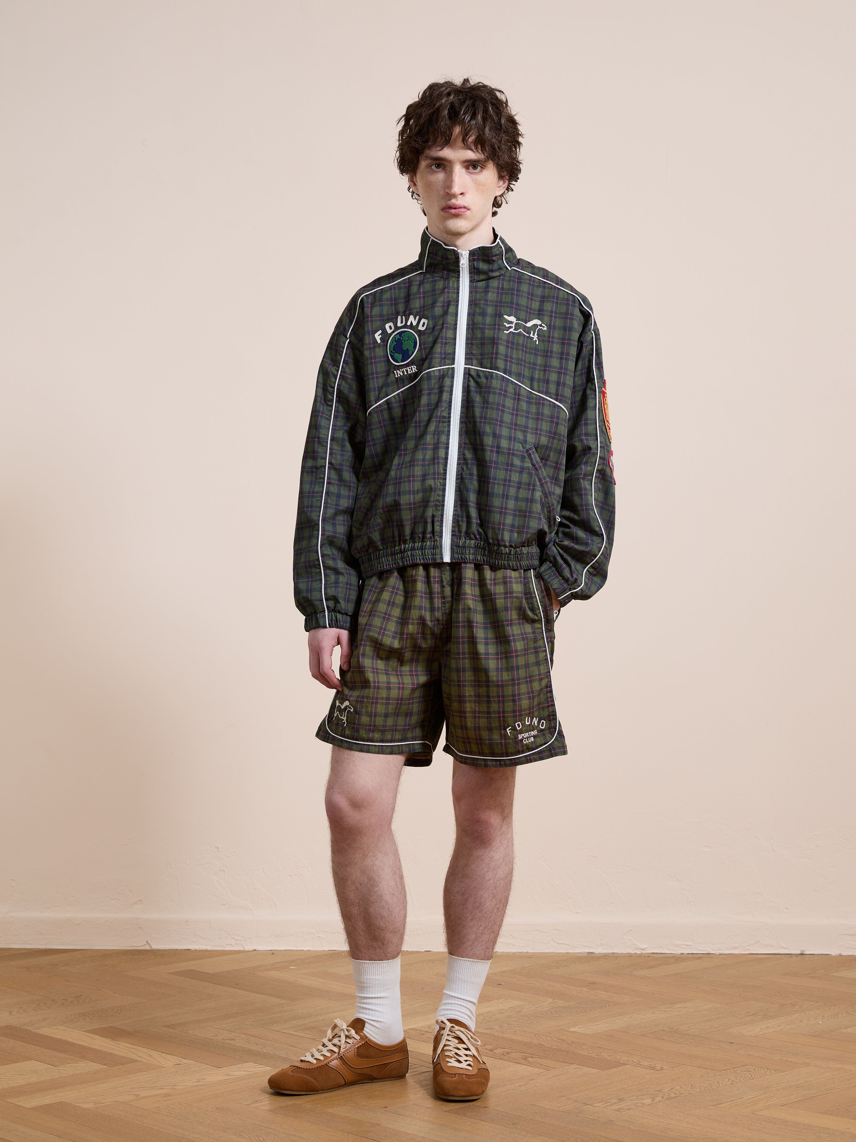 Forest Plaid Track Shorts | Modern Menswear by yycbvcnbmmnbm