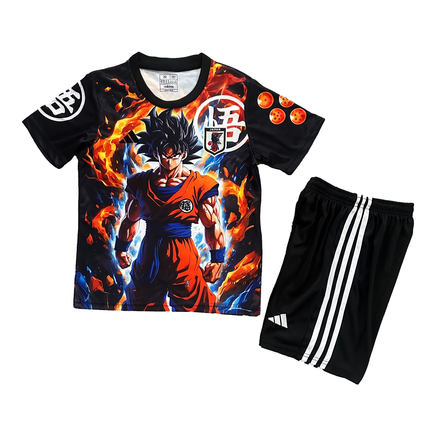 AlphaJersey-Japan 25-26 Red Blue Flame Son Goku Special Kids Kit