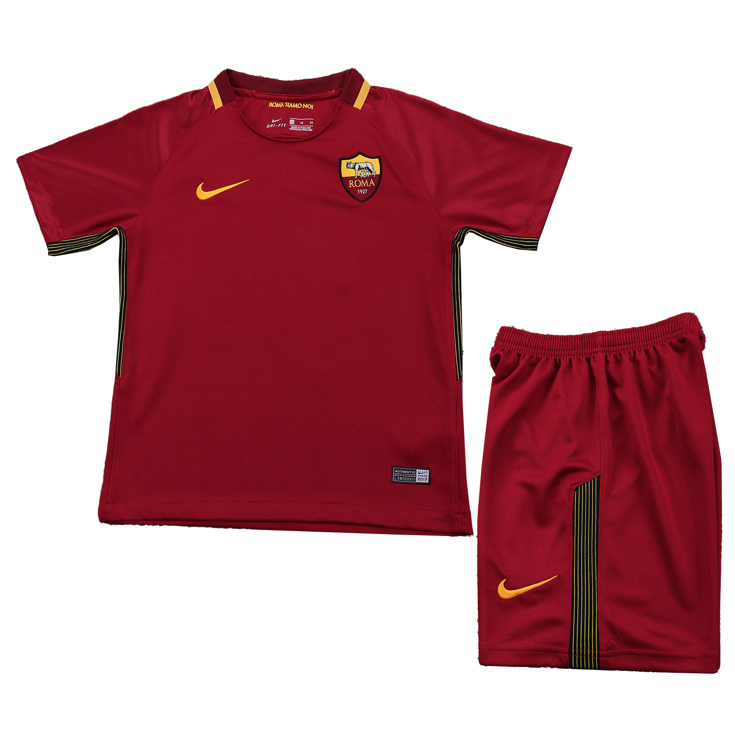 AlphaJersey-Retro Roma 2017-18 Home Kids Kit