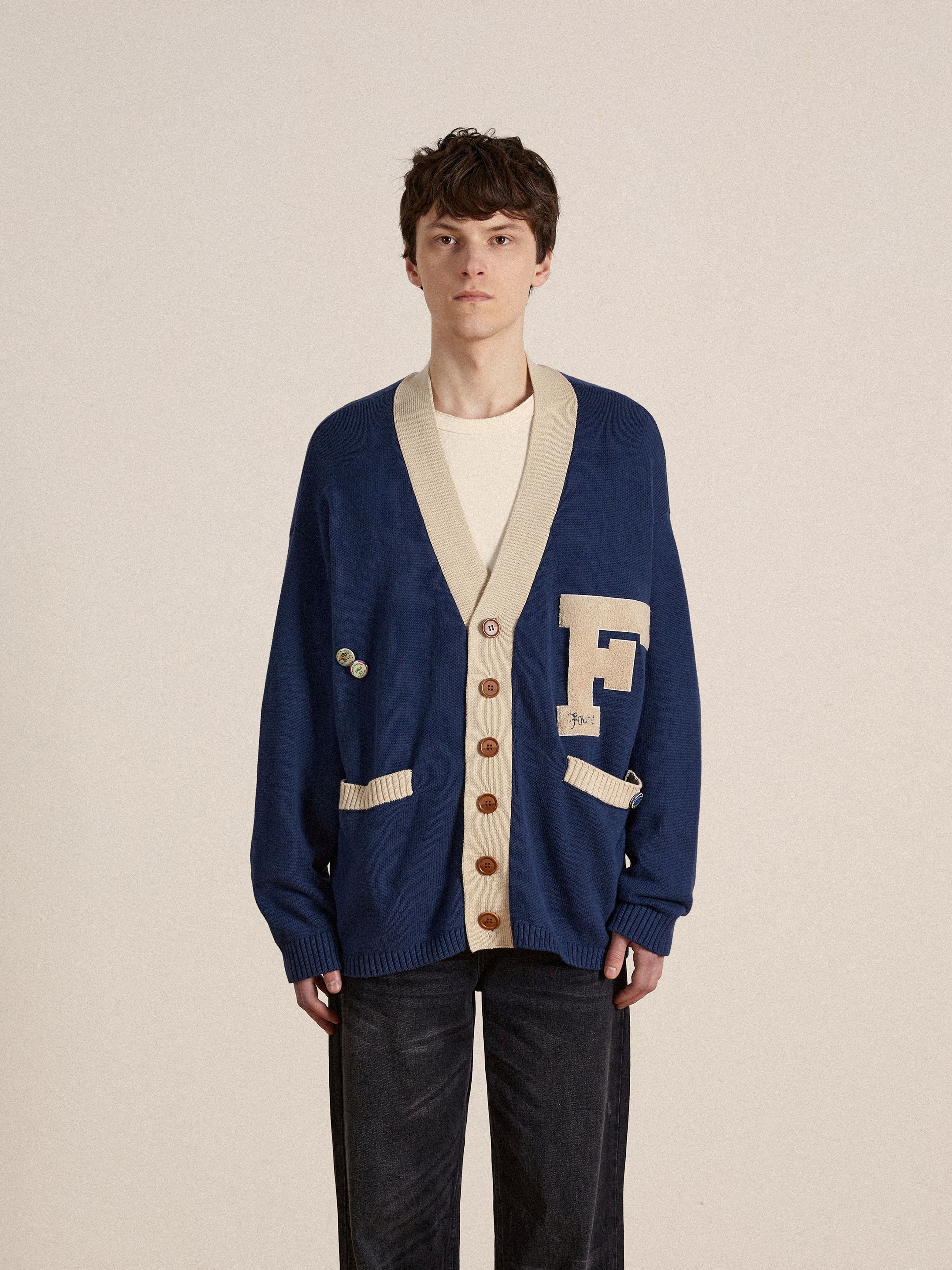 Laleh Varsity Contrast Cardigan | Modern Menswear by yycbvcnbmmnbm