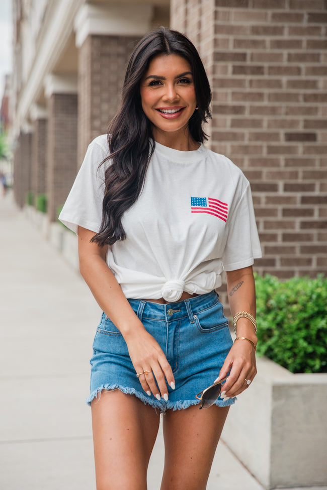 Live Free White Graphic Tee | Elegant Women's Fashion by coolavocek