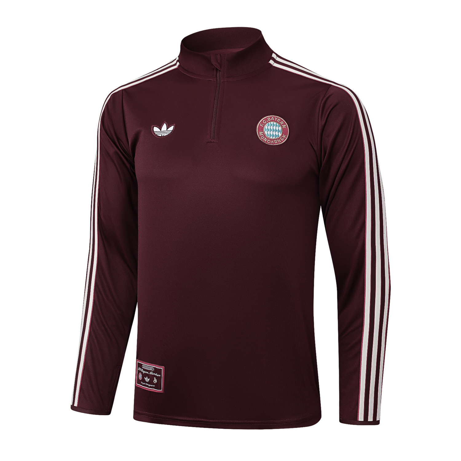 AlphaJersey-Bayern Munich 25-26 Throwback Trefoil Long Sleeves Training Set - Deep Red