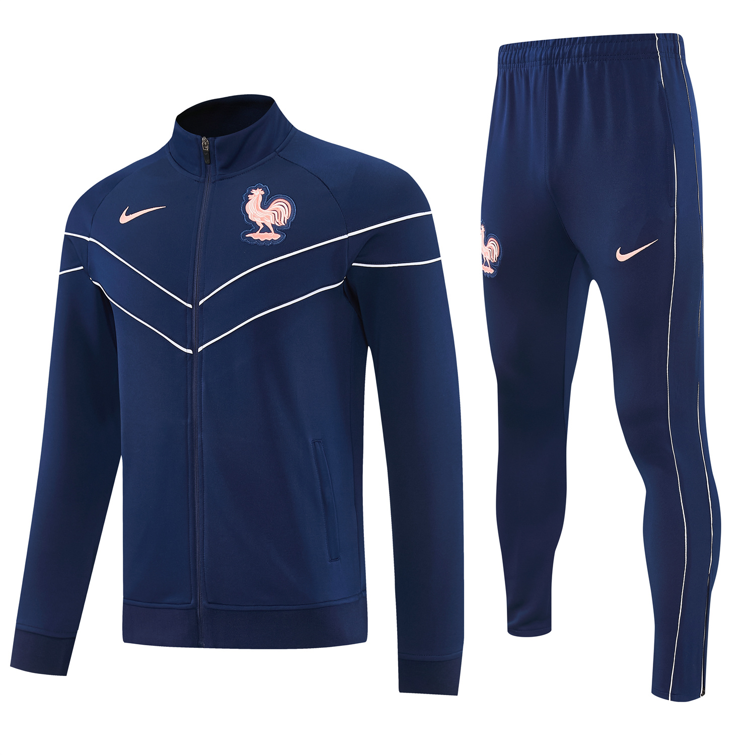AlphaJersey-France 2026 Jacket Training Tracksuit - Dark Blue Jackets & Pants