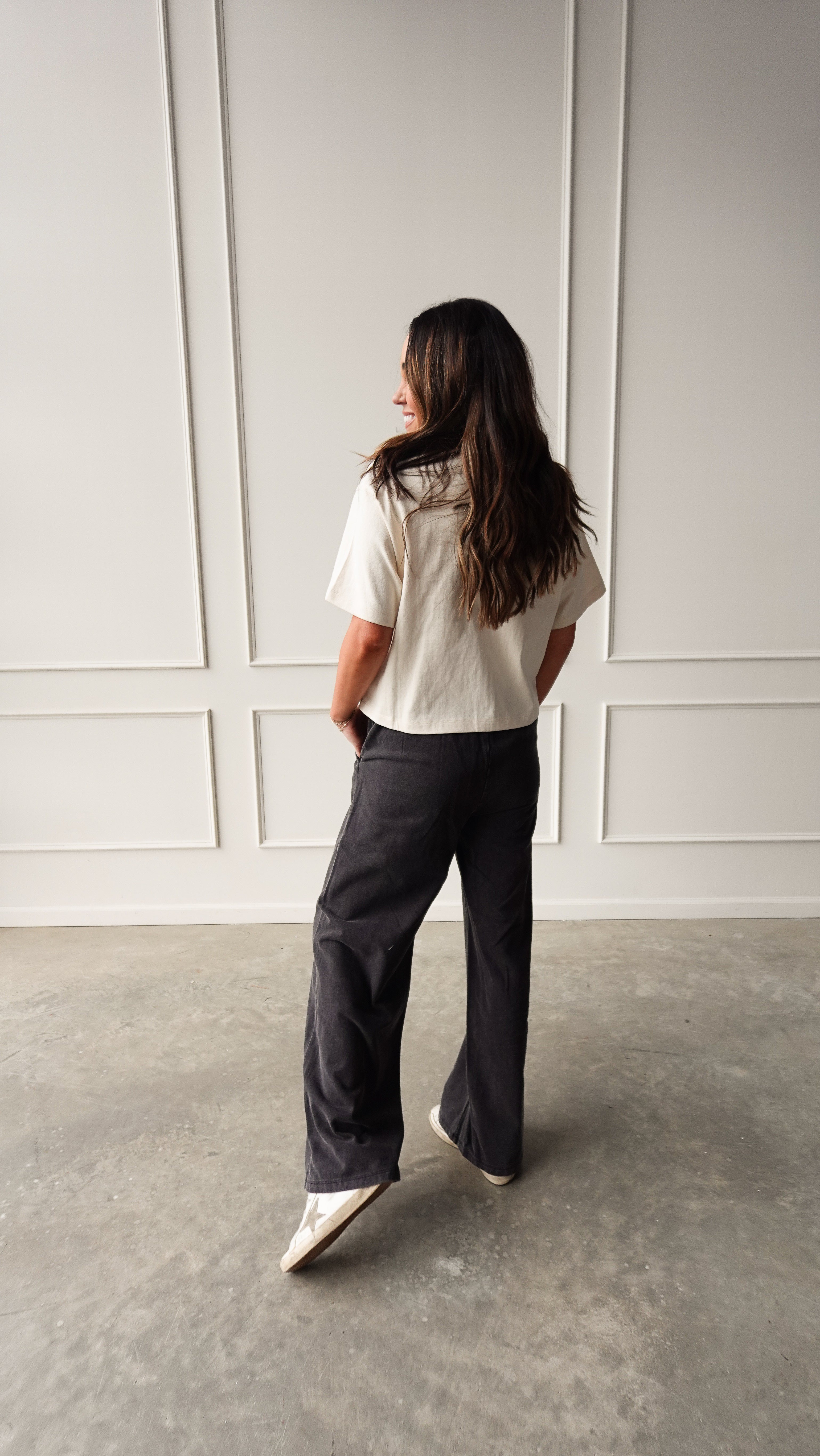 Oatmeal Short Sleeve Linen Tee | Elegant Women's Fashion by coolavocek