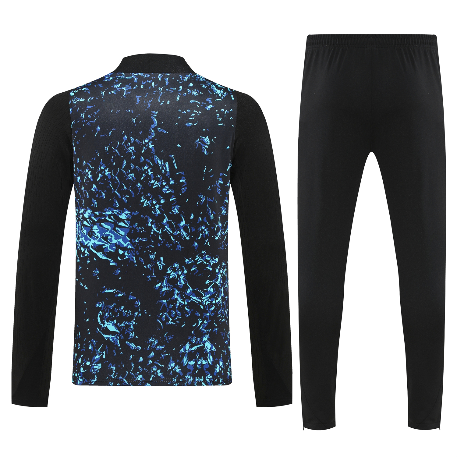 AlphaJersey-Inter Milan 25-26 Long Sleeve Training Set - Blue Dragon Scales Top & Black Pants