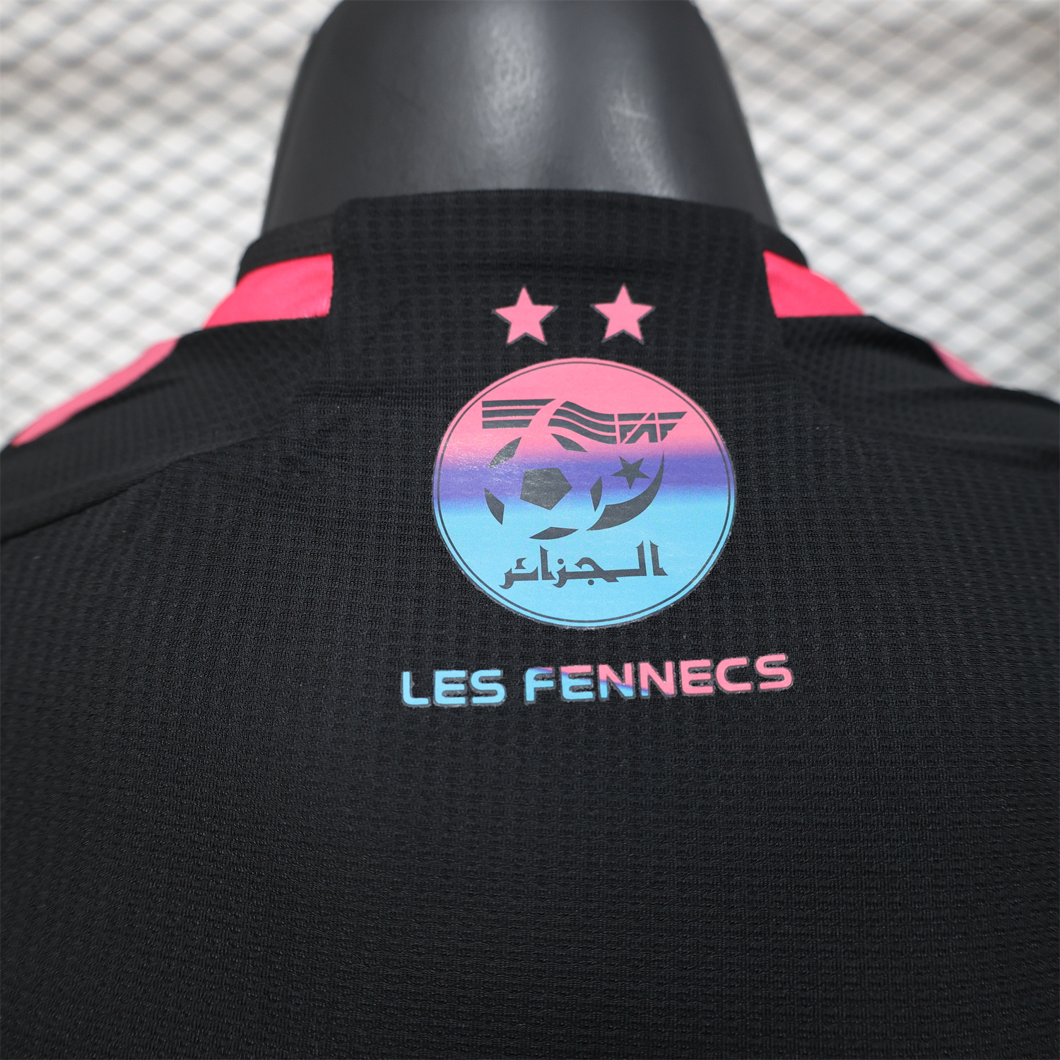 AlphaJersey-Algeria 25-26 Pure Black with Fluorescent Green Powder Advertising Jersey - Player Version