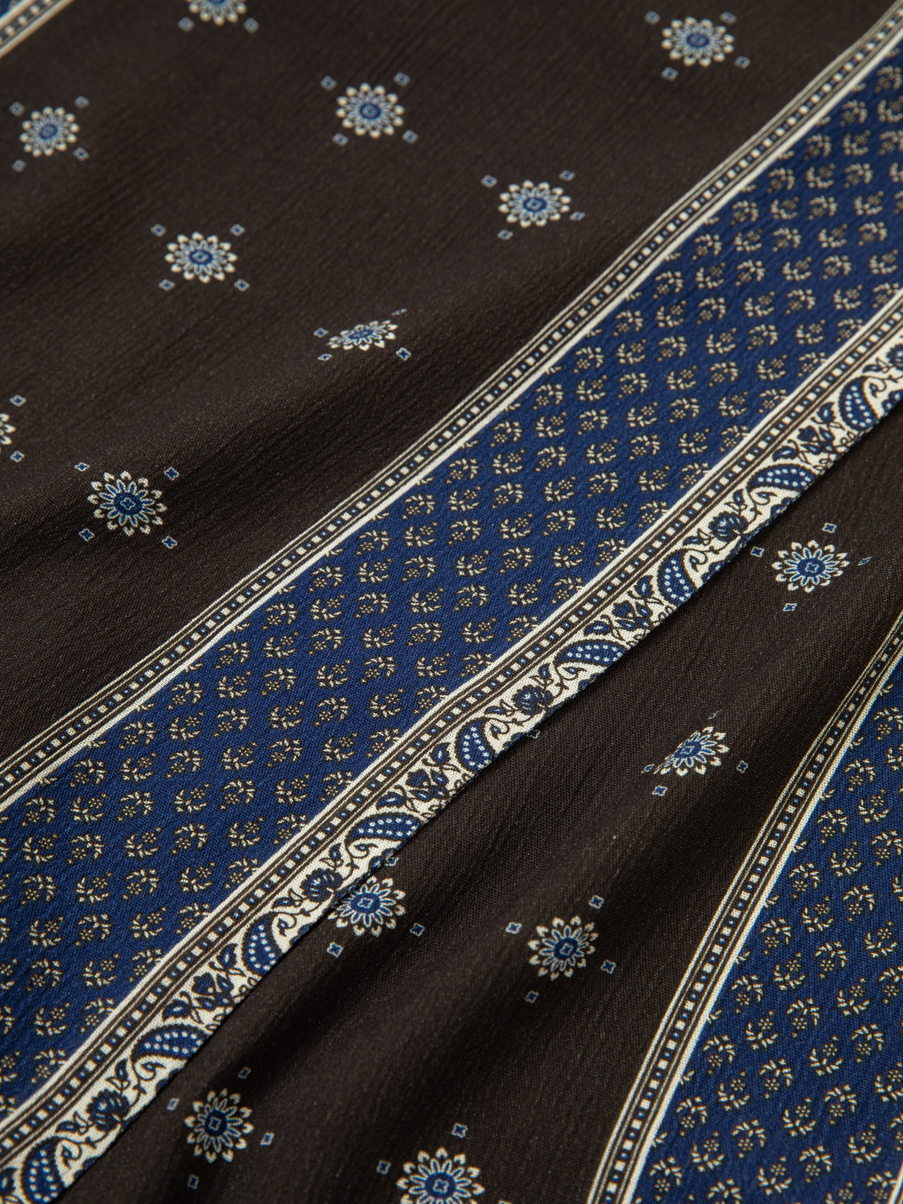 Black Royal Blue Print Scarf | Modern Menswear by yycbvcnbmmnbm