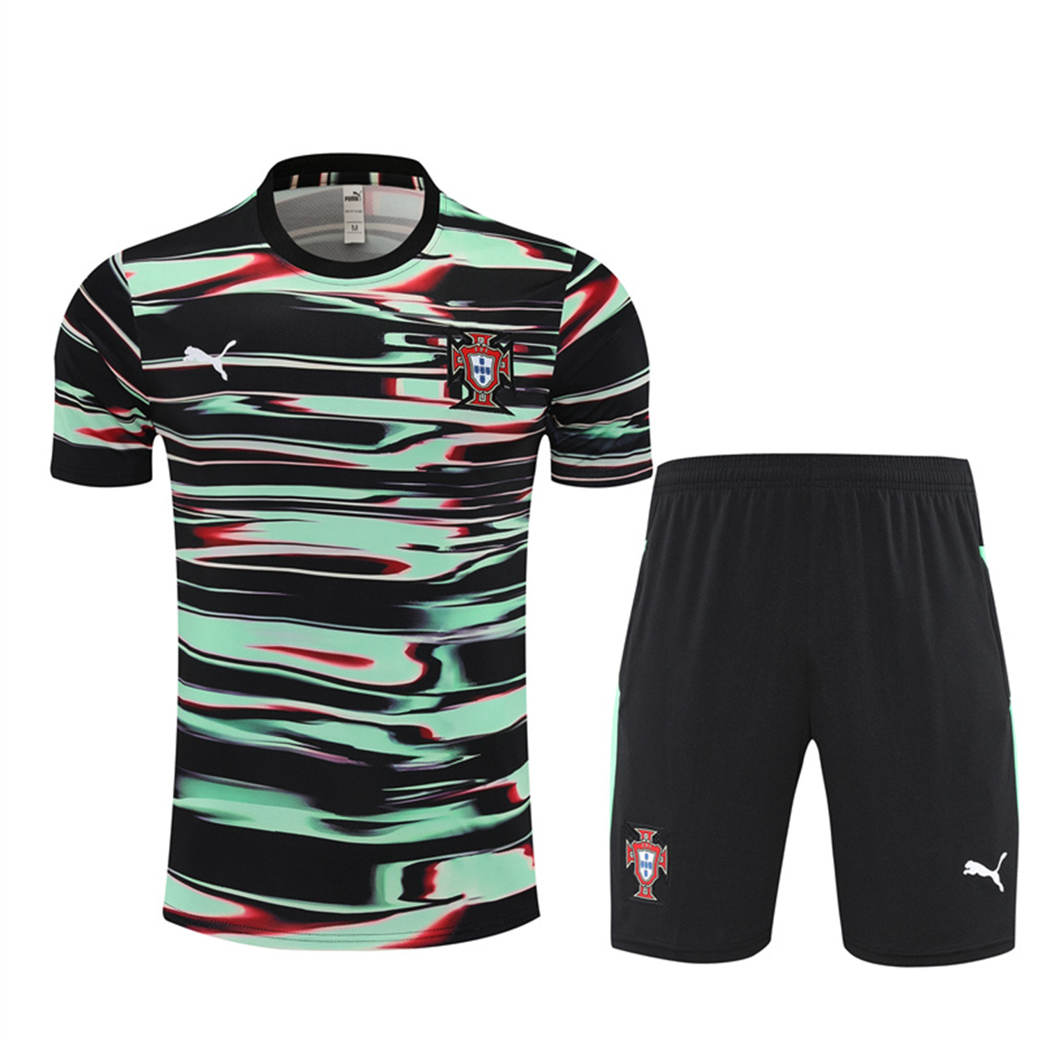 AlphaJersey-Portugal 25-26 Short-Sleeve Training Set - Camouflage top & Black Shorts