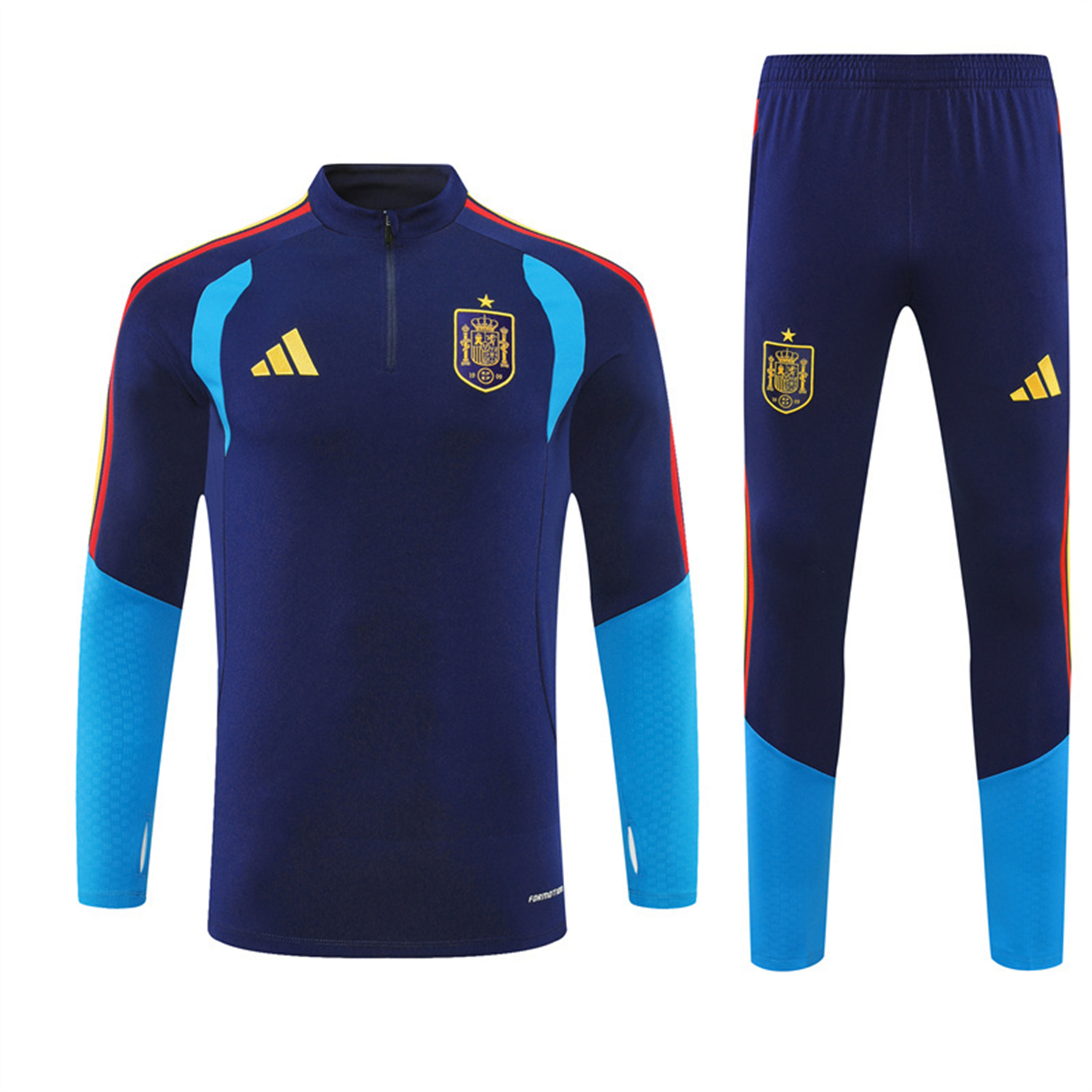 AlphaJersey-Spain 2026 Kids Long Sleeve Training Set - Royal Blue Top & Pants