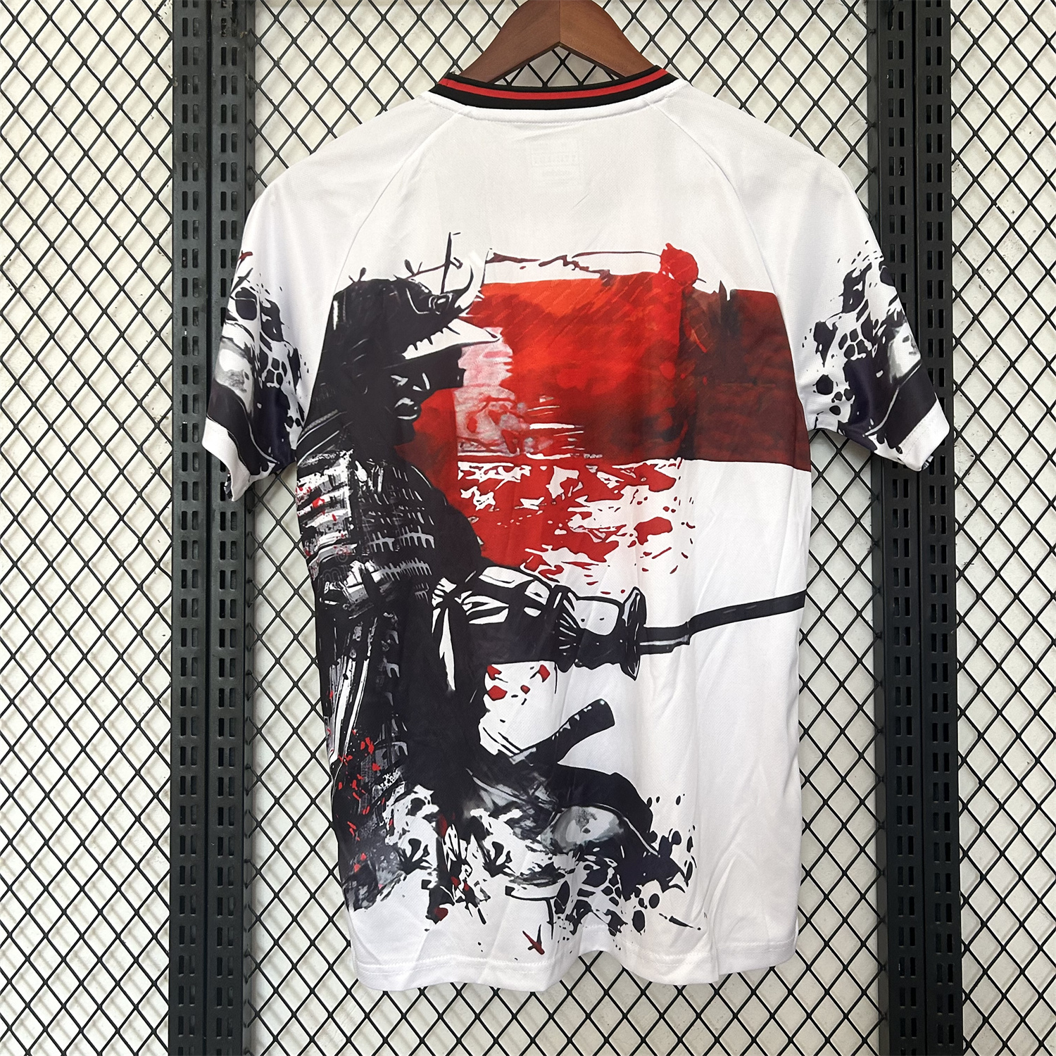AlphaJersey-Japan 25-26 Black Samurai Silhouette White Jersey - Fans Version