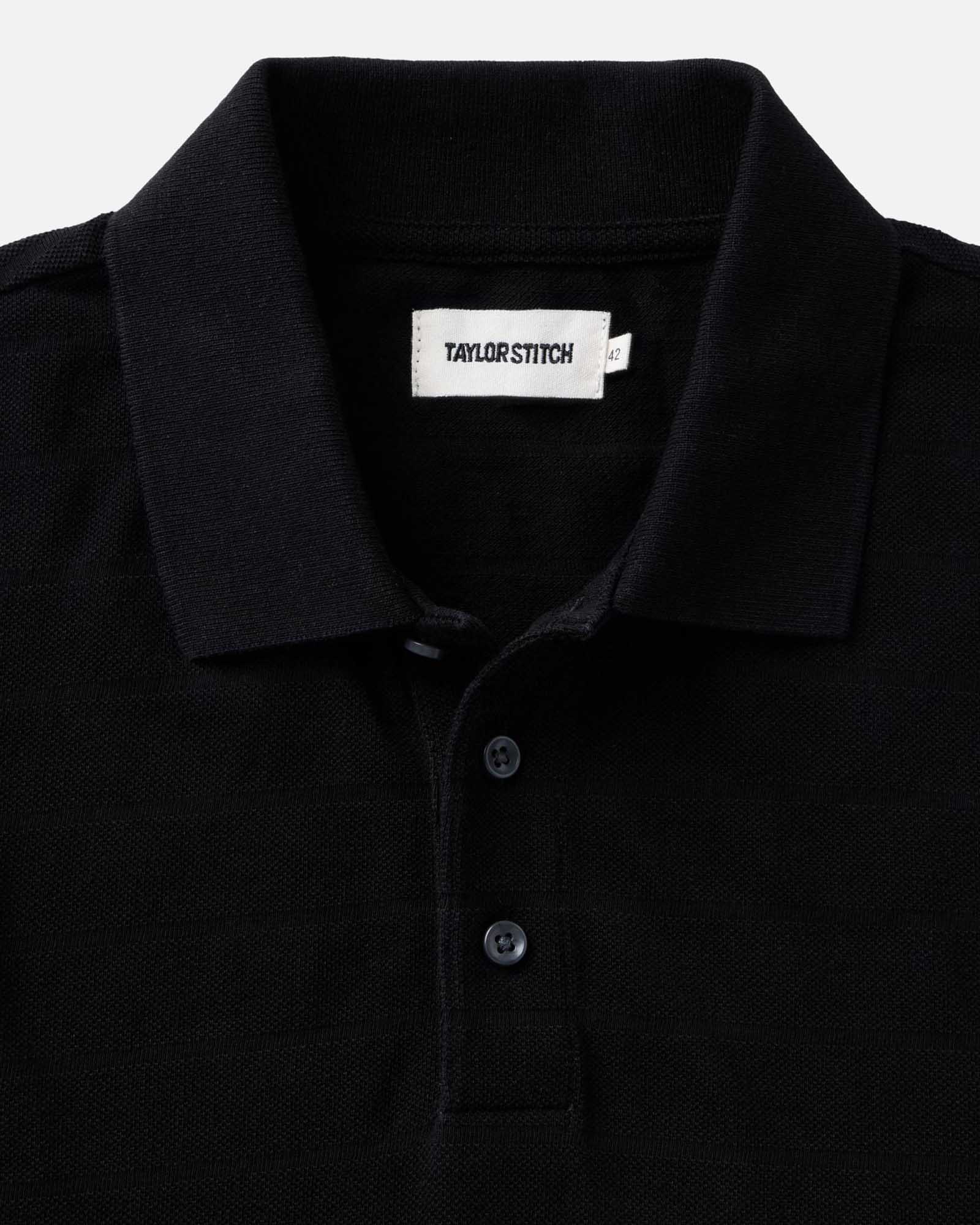 The Pacific Polo in Black Indigo Pique Stripe | Modern Menswear by yycbvcnbmmnbm