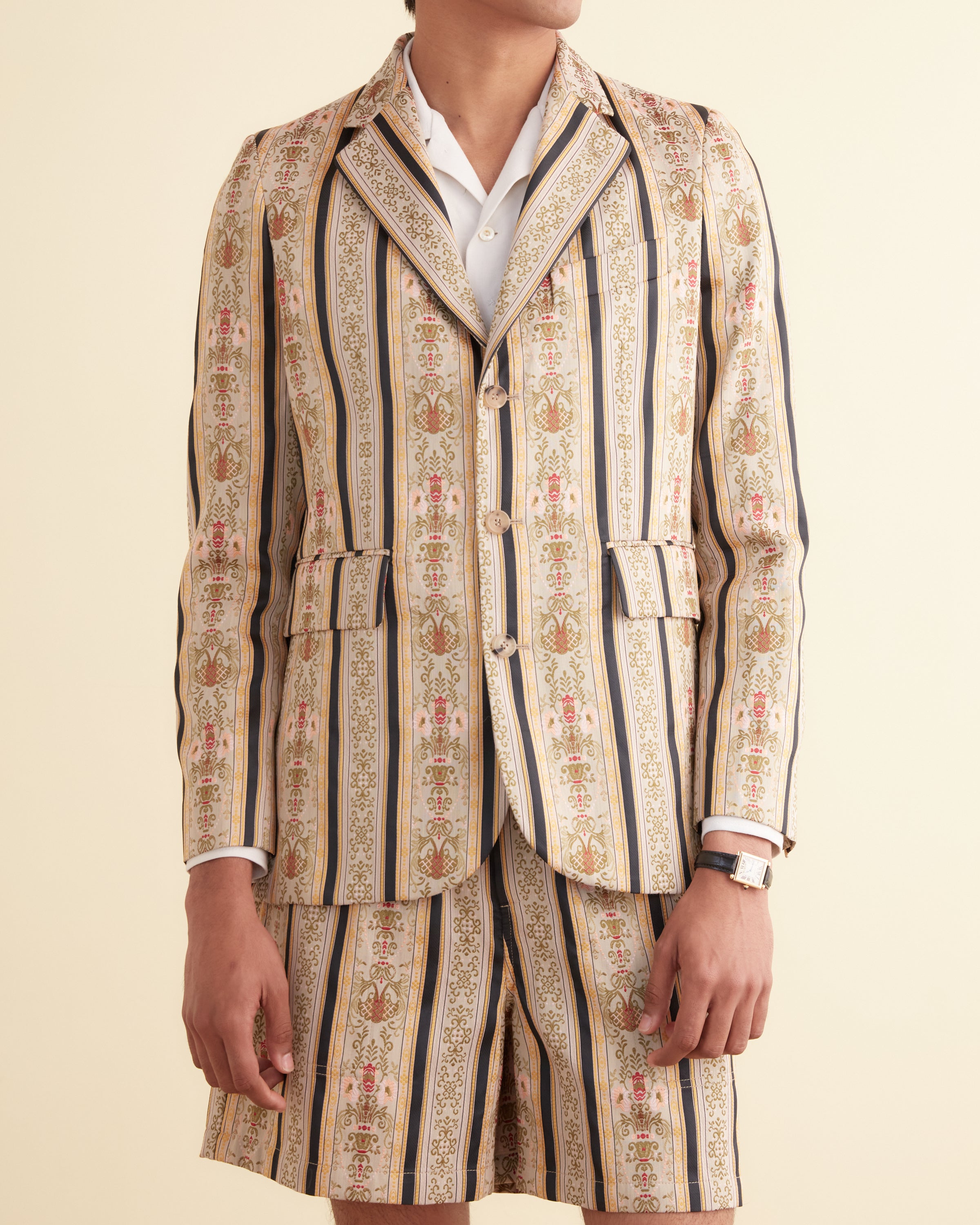 Floret Brocade Single-Breasted Suit Jacket | Modern Menswear by yycbvcnbmmnbm