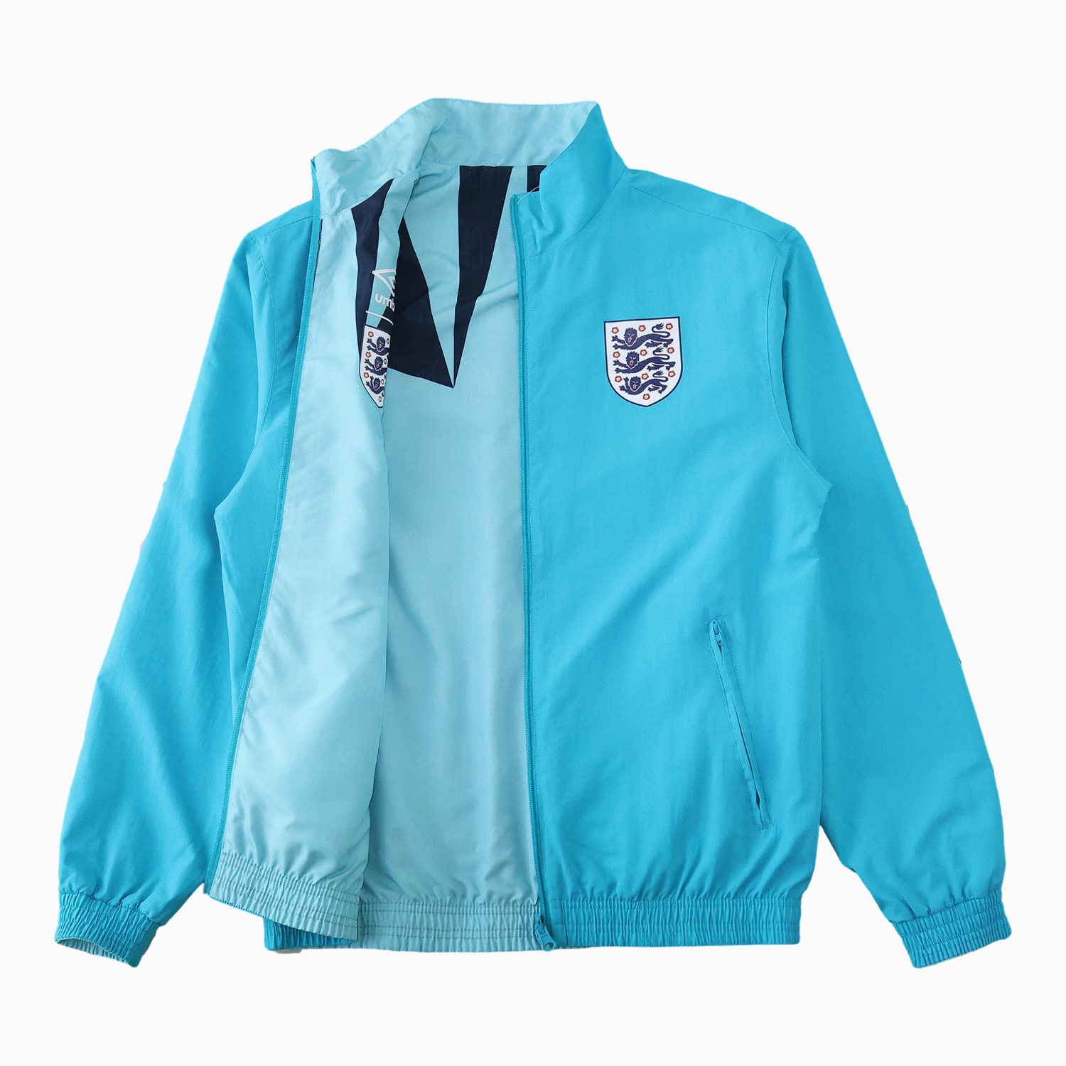 AlphaJersey-Retro England 1992 Double Sided Reversible Windbreaker - Blue & Green